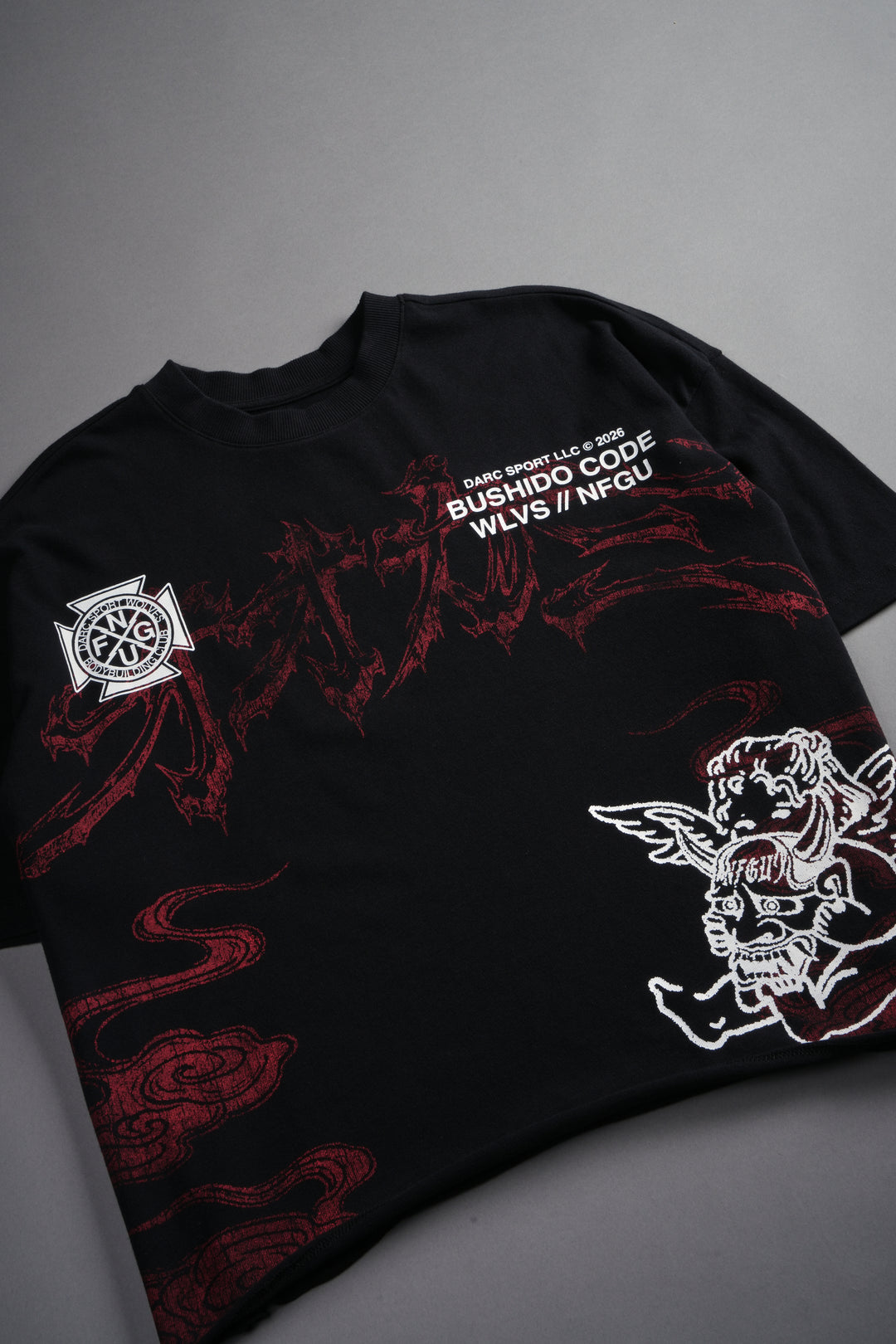 Gates Inferno Premium Raw Hem Box Cut Tee in Black