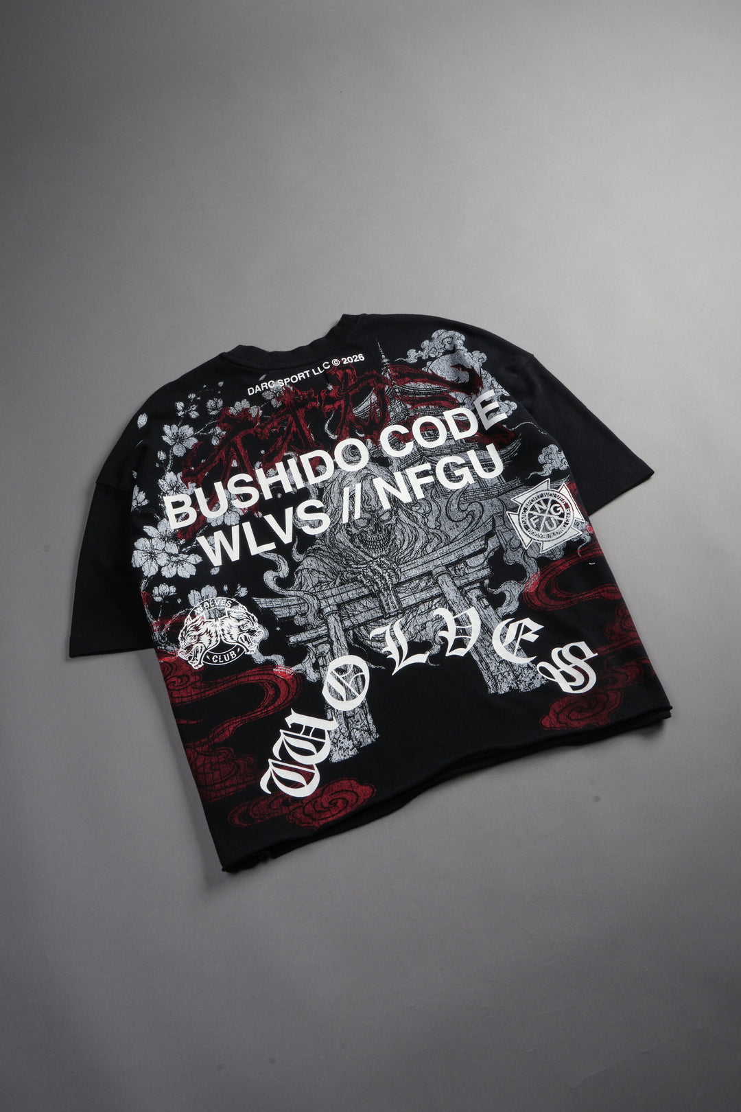 Gates Inferno Premium Raw Hem Box Cut Tee in Black