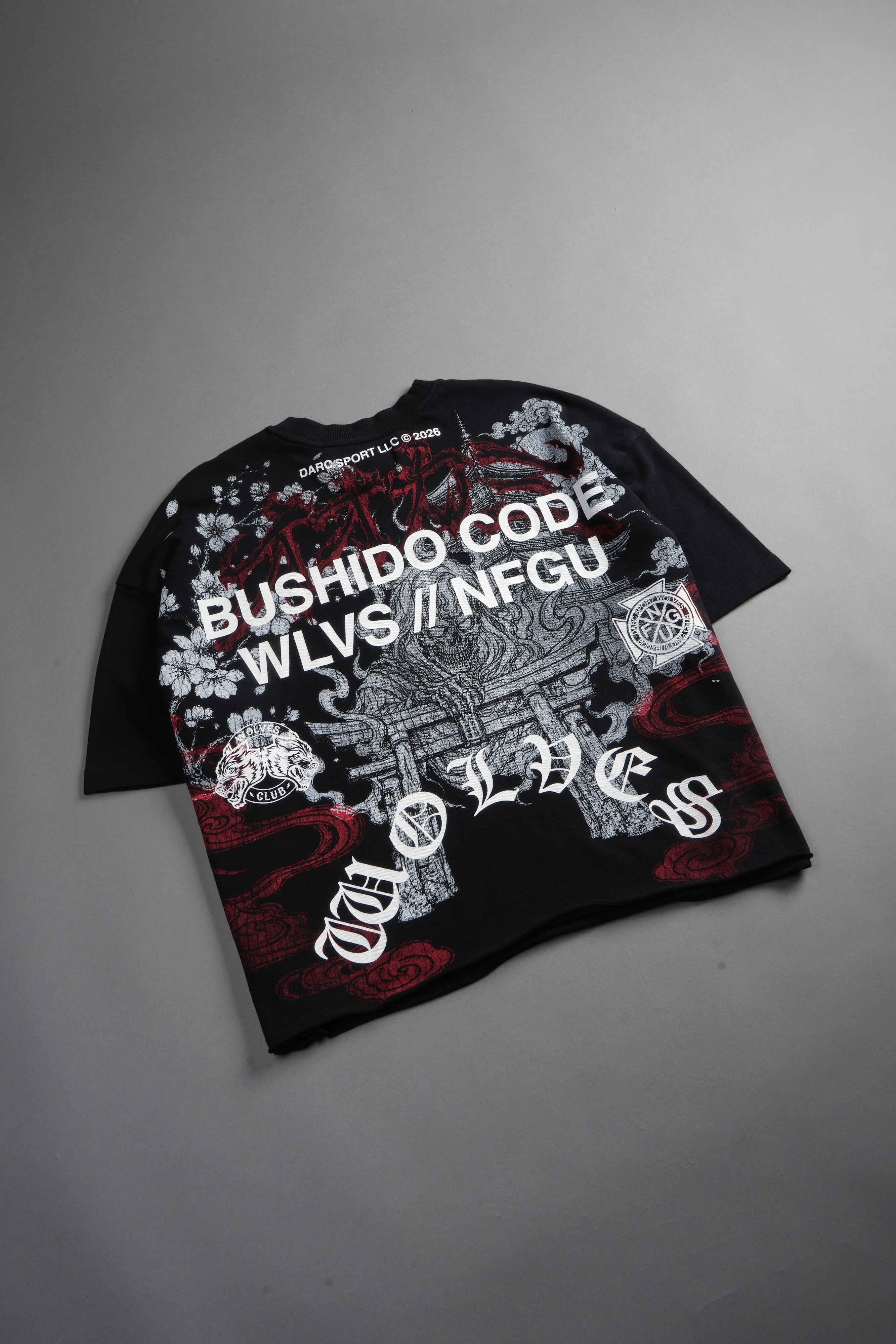Gates Inferno Premium Raw Hem Box Cut Tee in Black