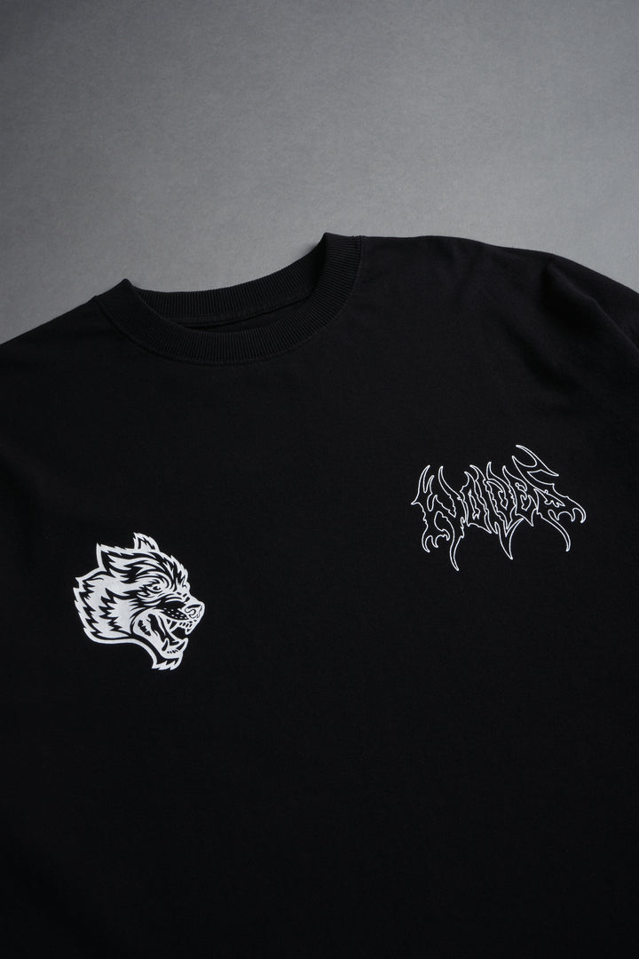 Wolves Hesh FRVR Grunge Raw Hem "Box Cut" Tee in Black