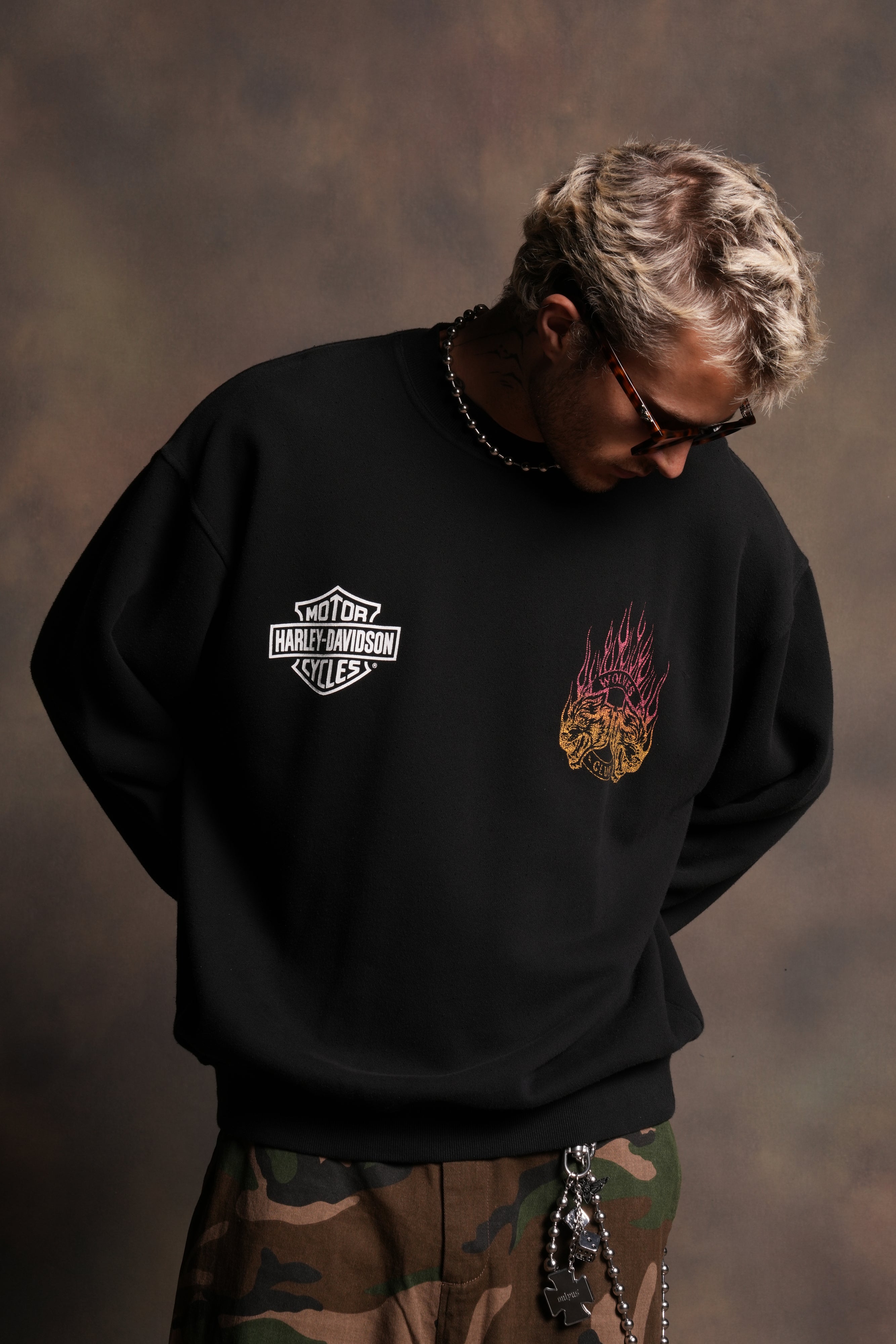 Rising Sun London Crewneck in Black