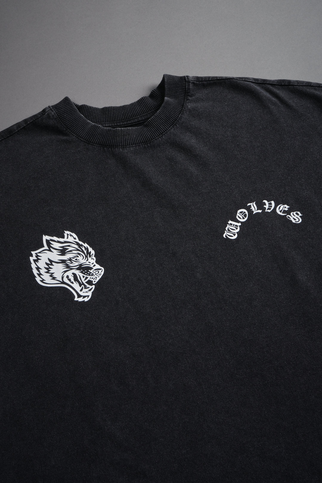 Steel Code Grunge Mid Length Raw Hem Cap Sleeve Tee in Black