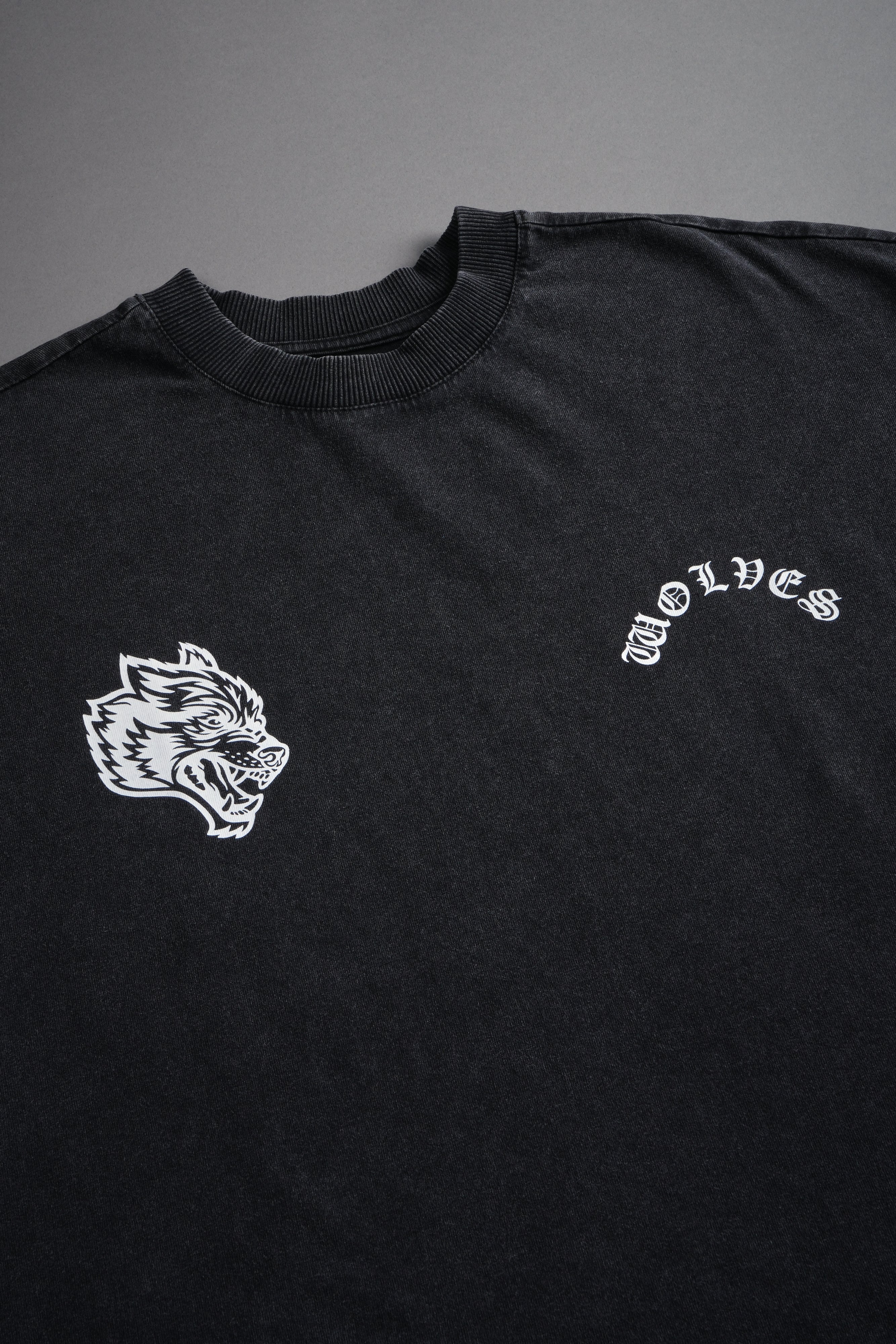 Steel Code Grunge Mid Length Raw Hem Cap Sleeve Tee in Black