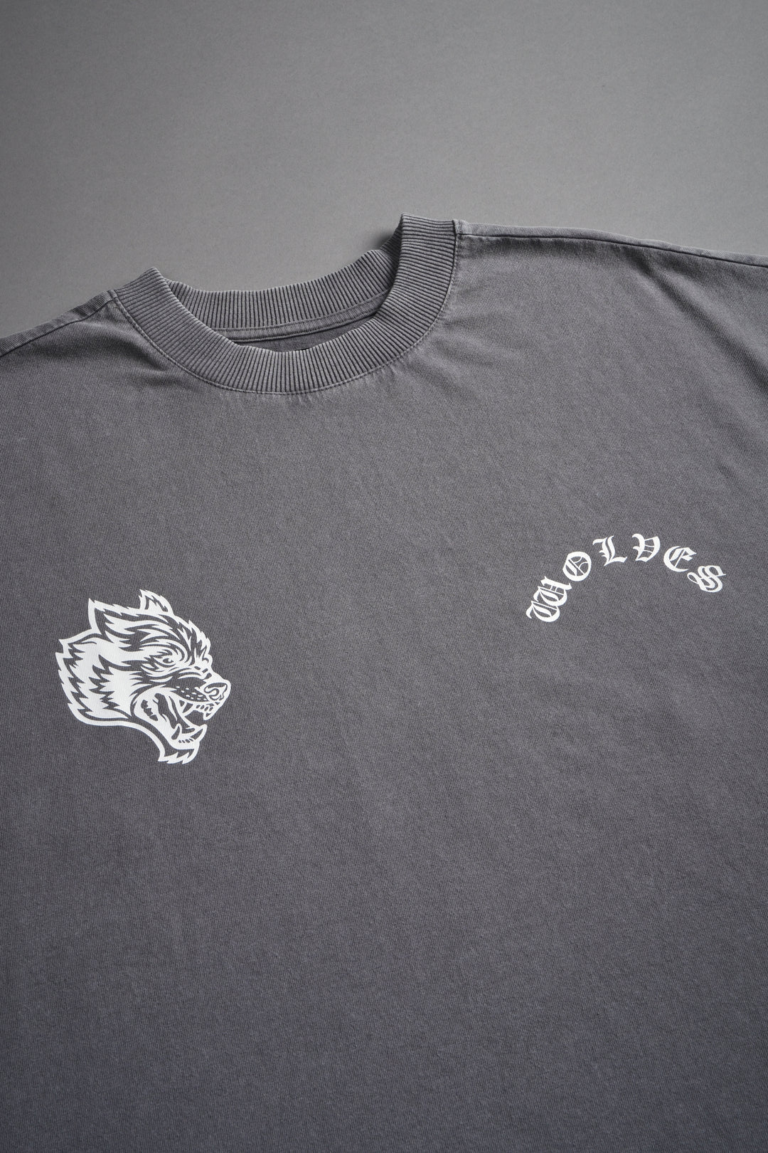 Steel Code Grunge Mid Length Raw Hem Cap Sleeve Tee in Slate Gray