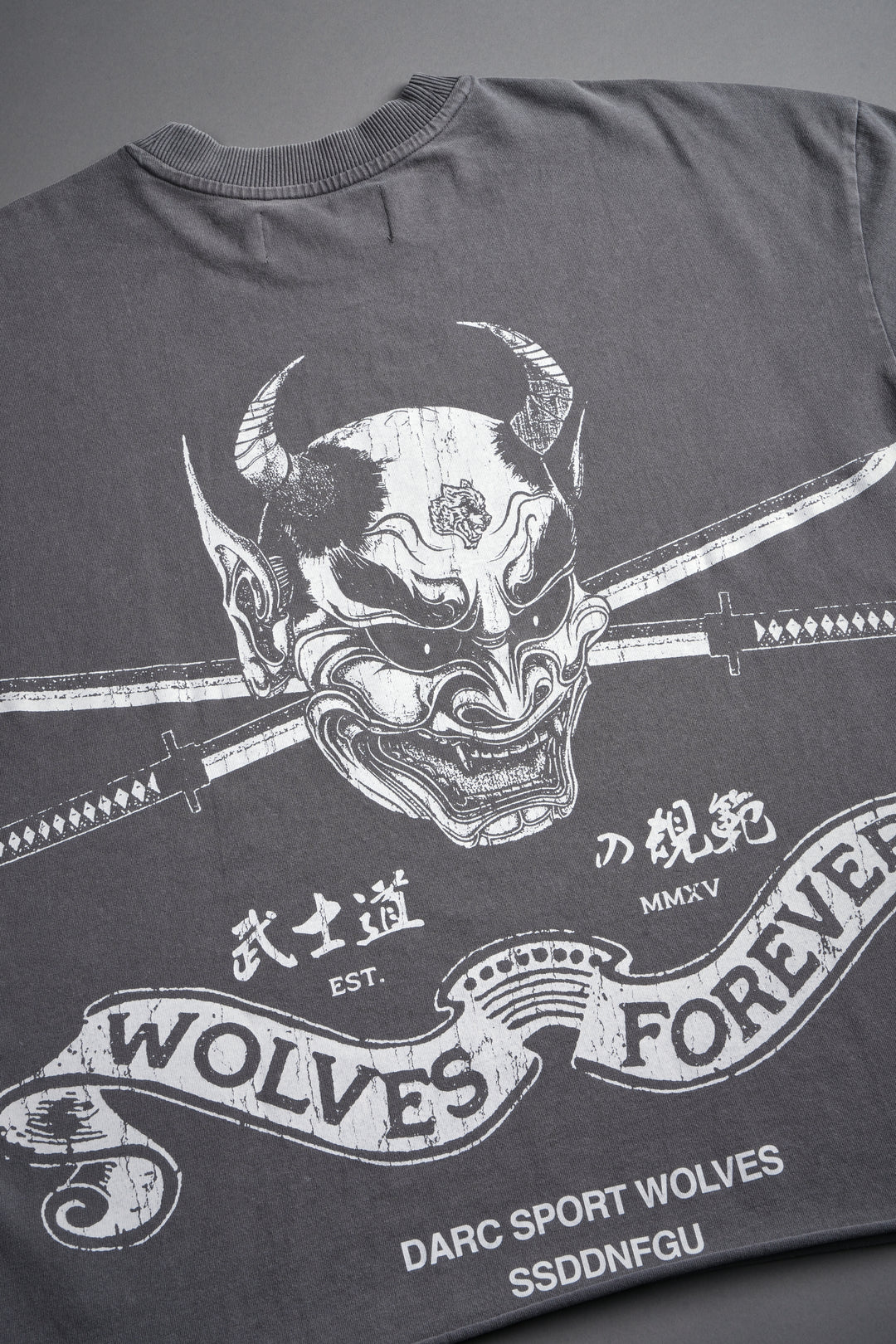 Steel Code Grunge Mid Length Raw Hem Cap Sleeve Tee in Slate Gray