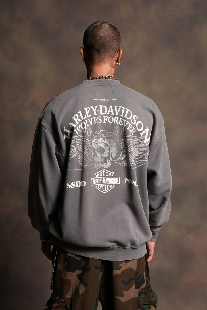 Live Free H-D London Crewneck in Slate Gray