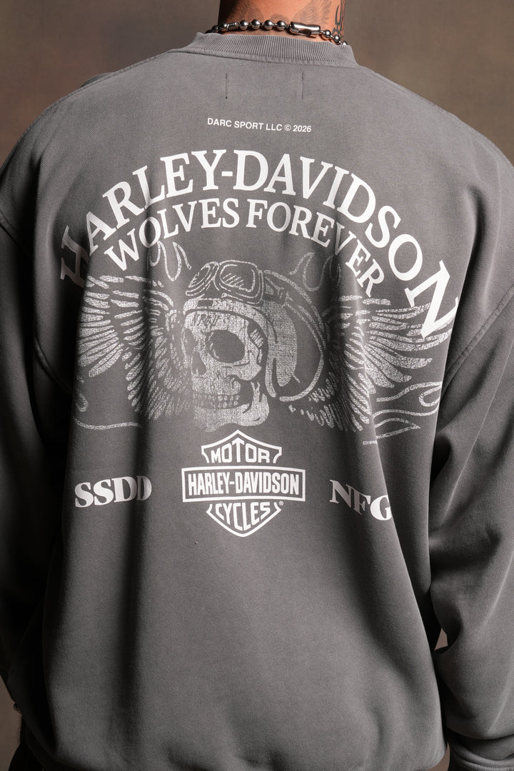 Live Free H-D London Crewneck in Slate Gray