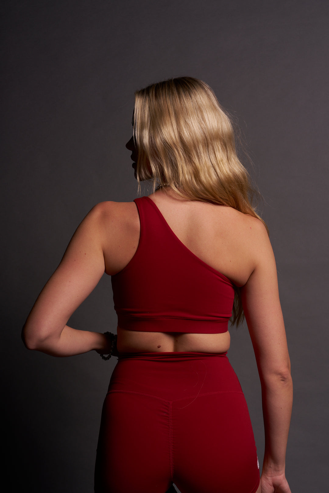 Single Wolf "One Shoulder" Energy Bra in Red