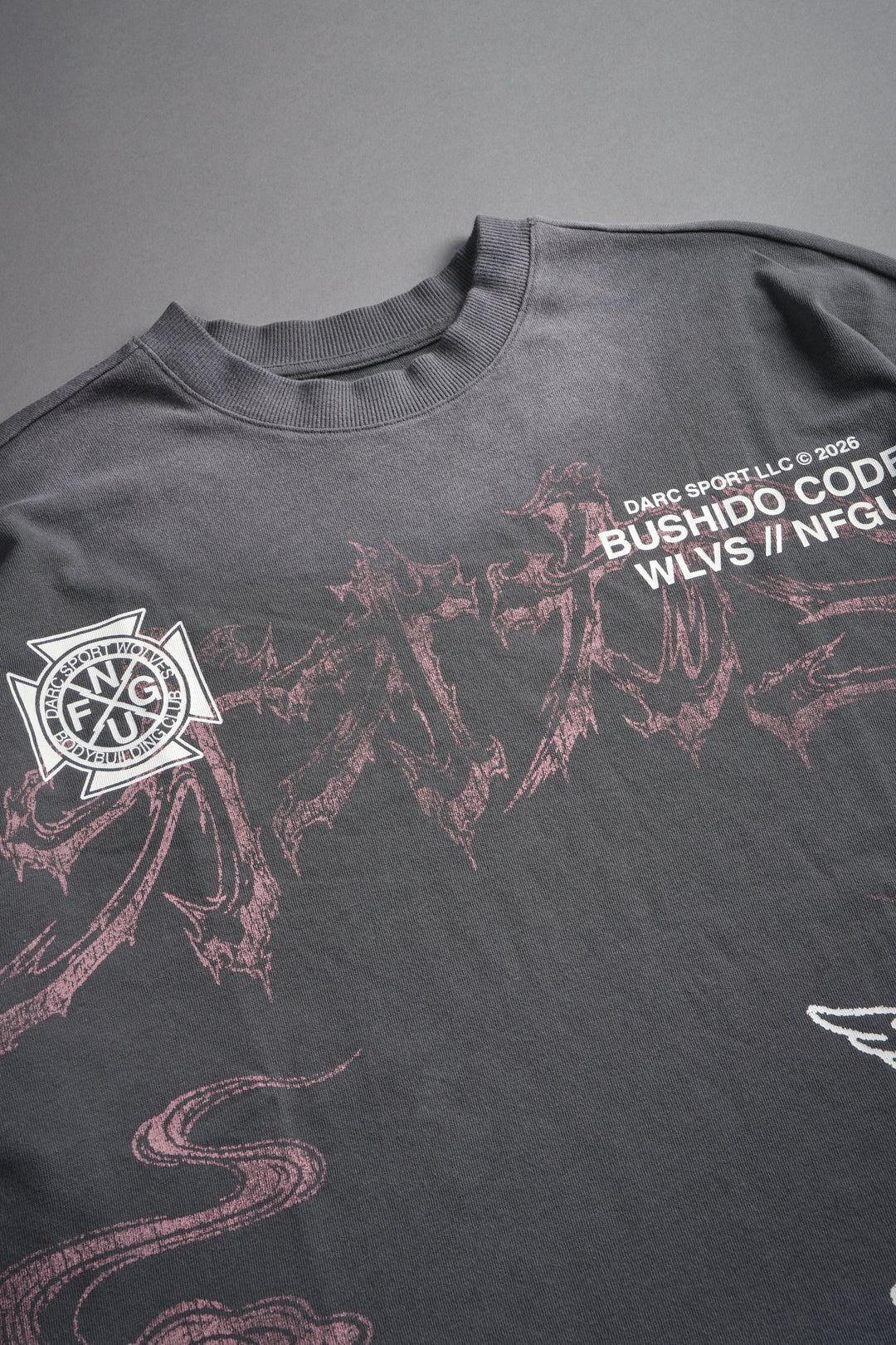 Gates Inferno Premium Raw Hem Box Cut Tee in Slate Gray Drift Wash