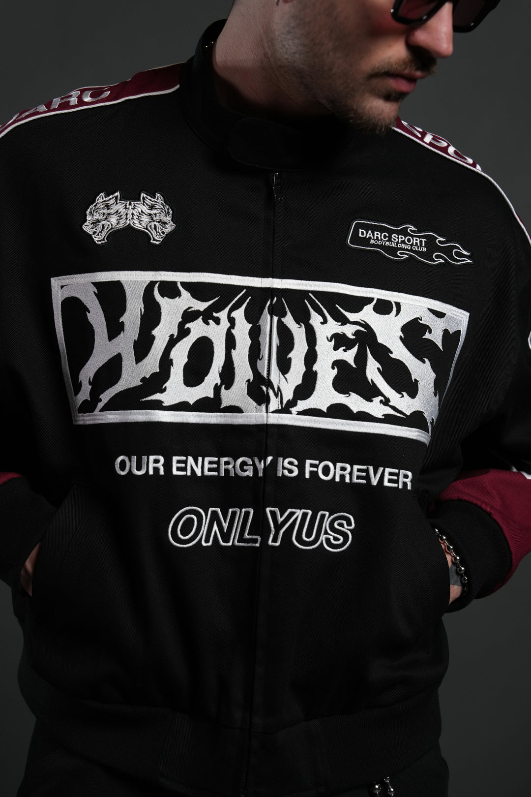 Ride The Fire V2 Gordon Racing Jacket in Black/Oxblood