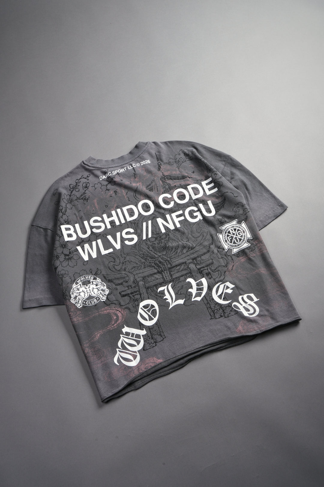 Gates Inferno Premium Raw Hem Box Cut Tee in Slate Gray Drift Wash