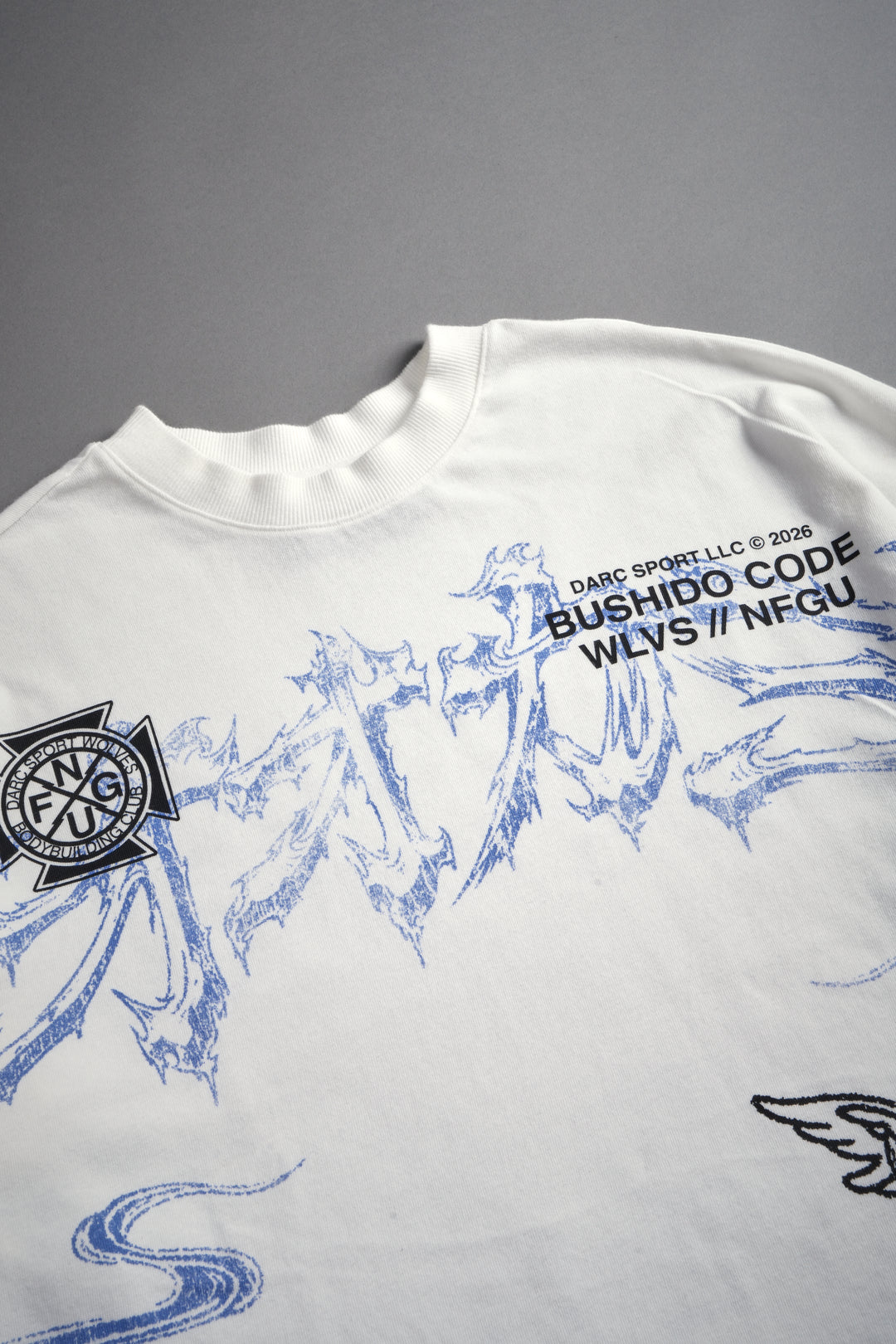 Gates Inferno Premium Raw Hem Box Cut Tee in Cream