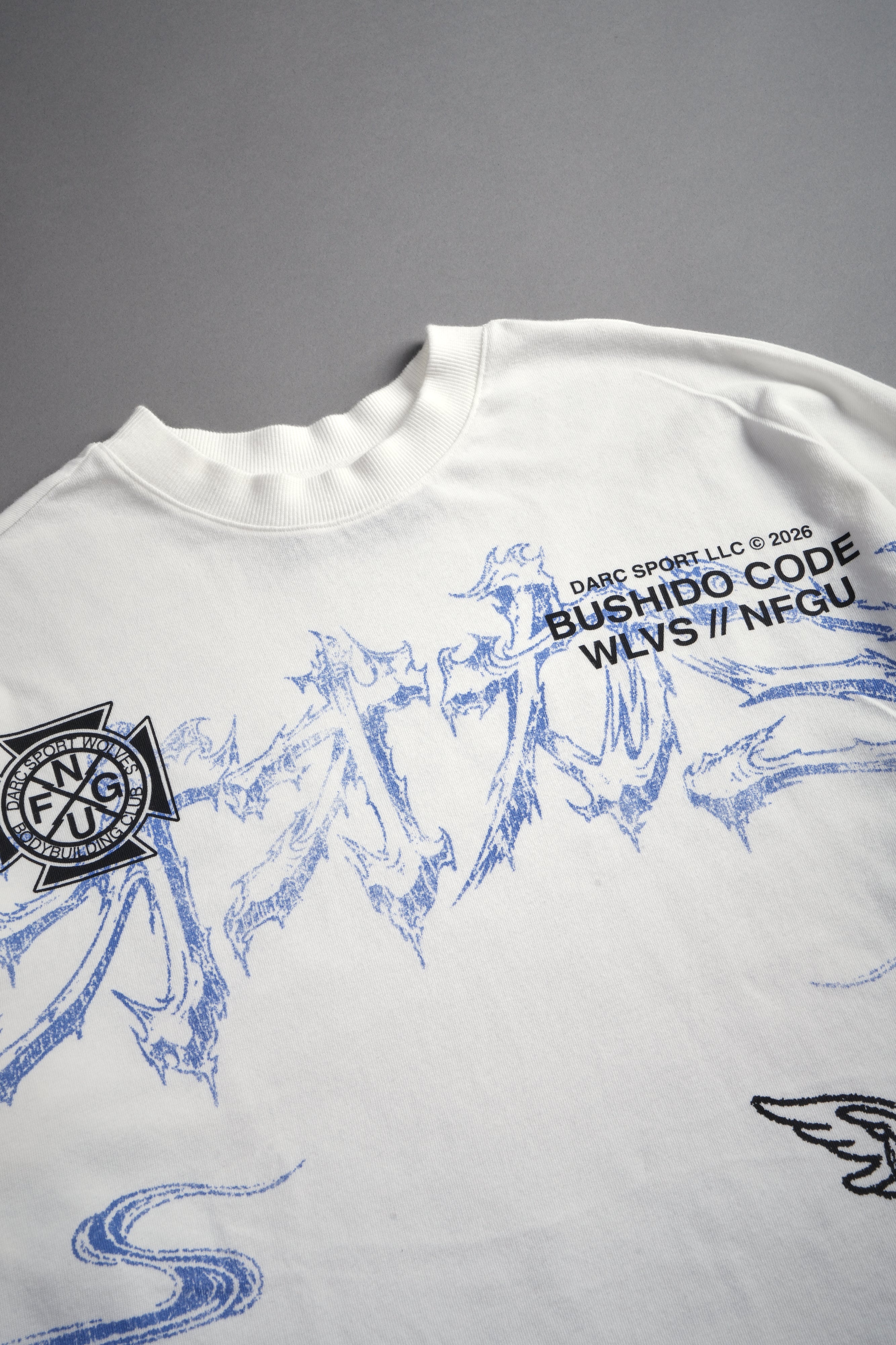 Gates Inferno Premium Raw Hem Box Cut Tee in Cream