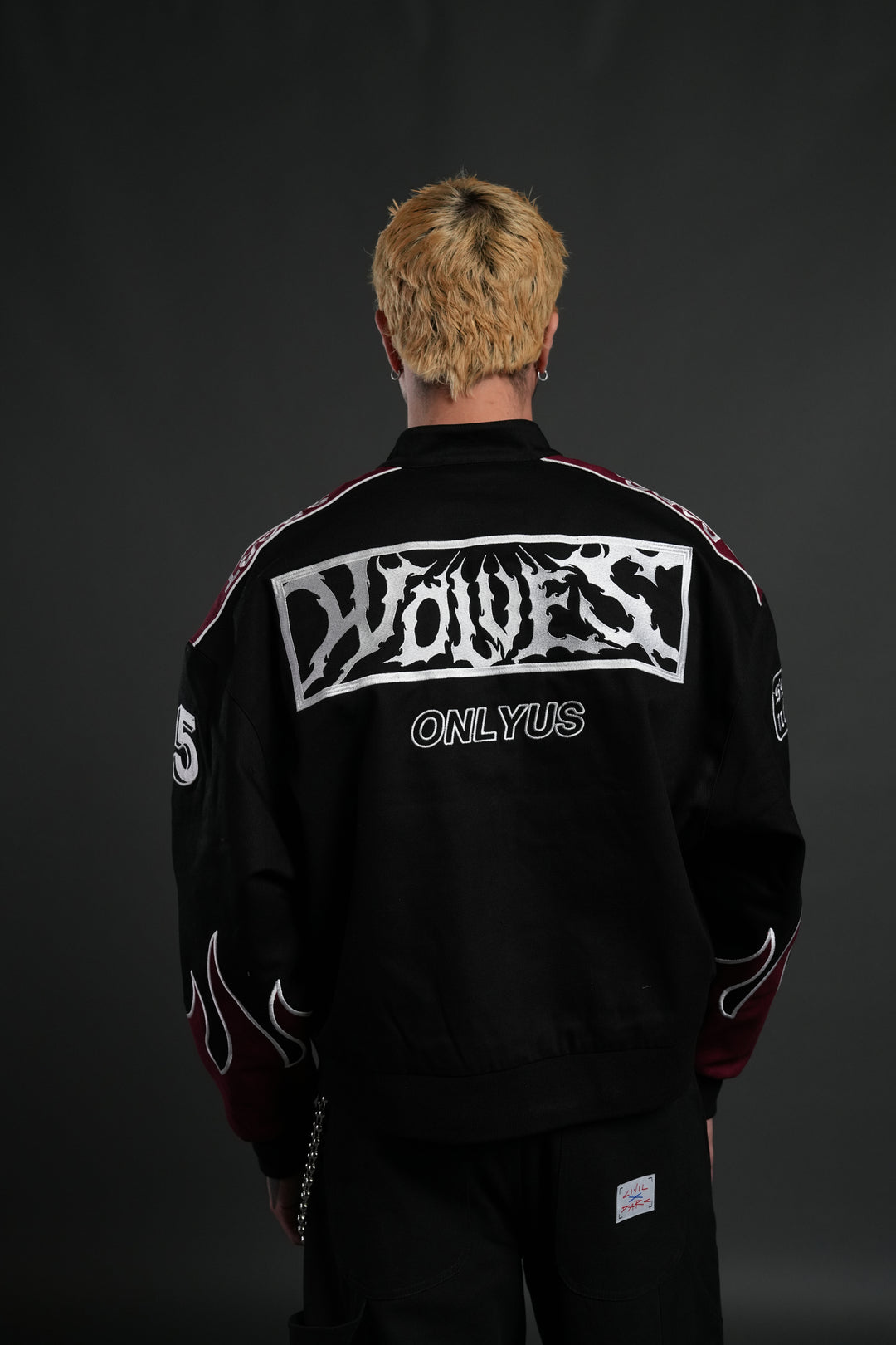 Ride The Fire V2 Gordon Racing Jacket in Black/Oxblood