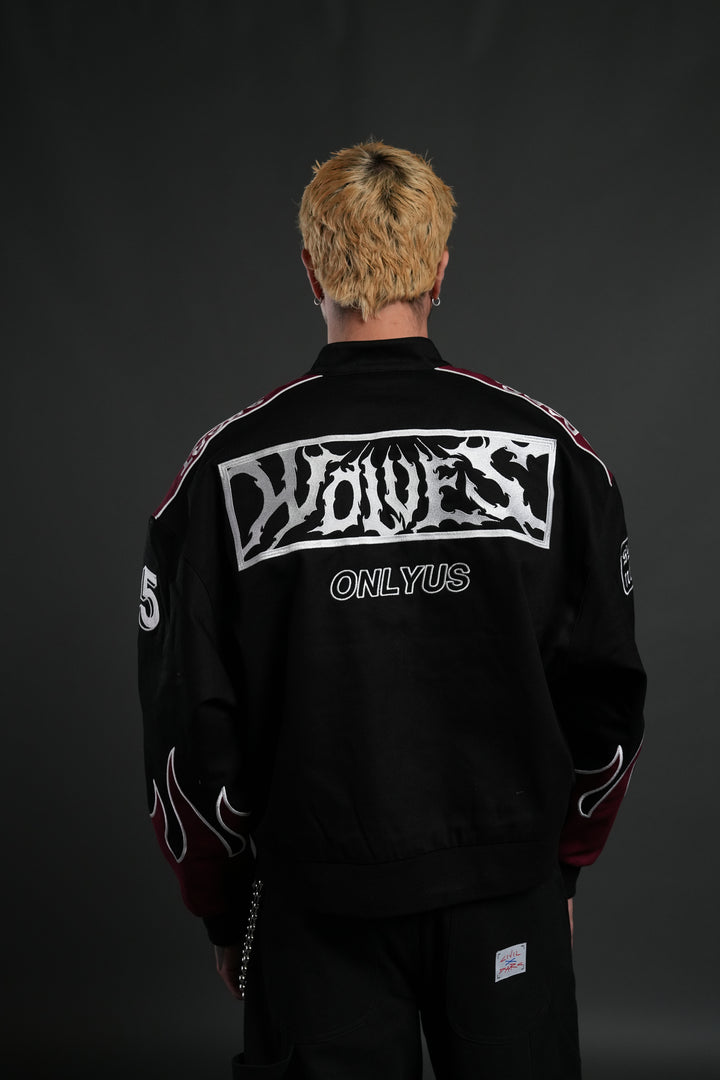 Ride The Fire V2 Gordon Racing Jacket in Black/Oxblood
