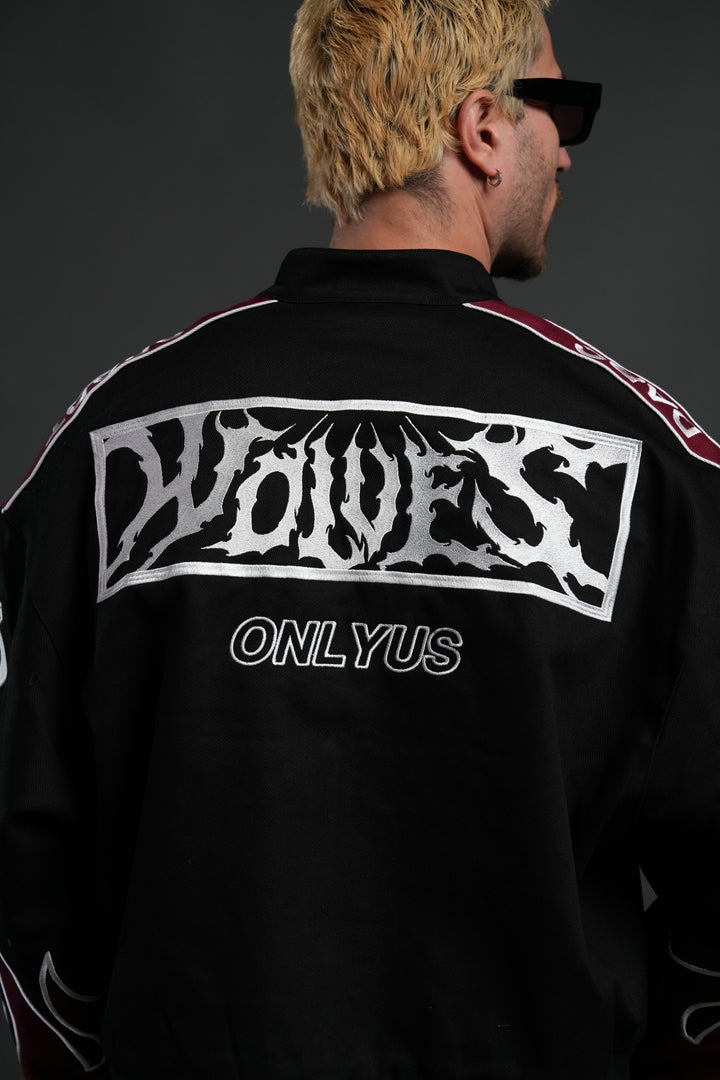 Ride The Fire V2 Gordon Racing Jacket in Black/Oxblood