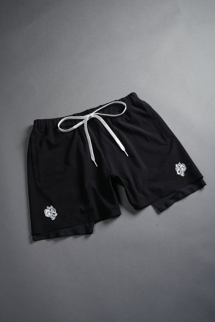 Dual Compression Shorts in Black