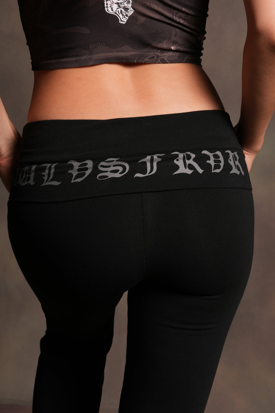 Harley Wolves Romy Foldover Pants in Black