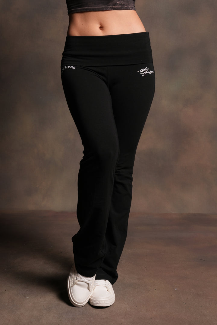 Harley Wolves Romy Foldover Pants in Black