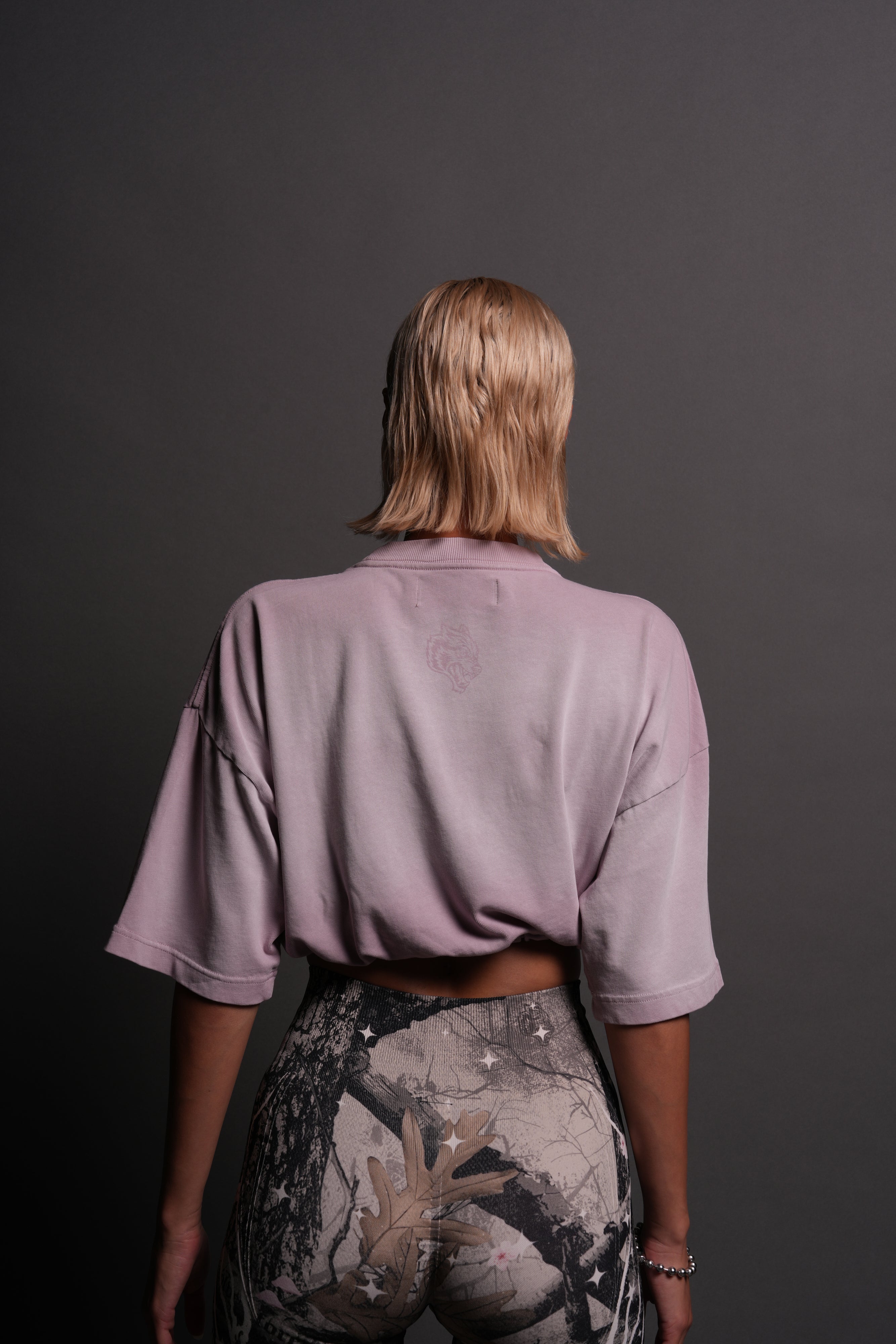 Chopper Bungee Cropped Tee in Purple Smoke Horizon Sun Fade