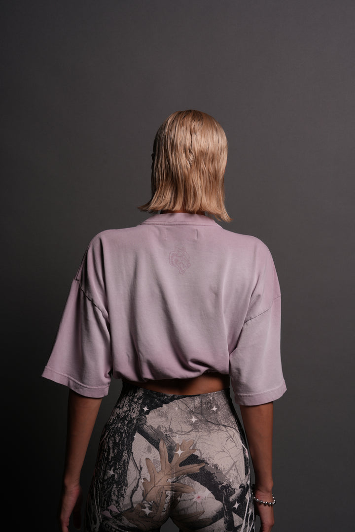 Chopper Bungee Cropped Tee in Purple Smoke Horizon Sun Fade