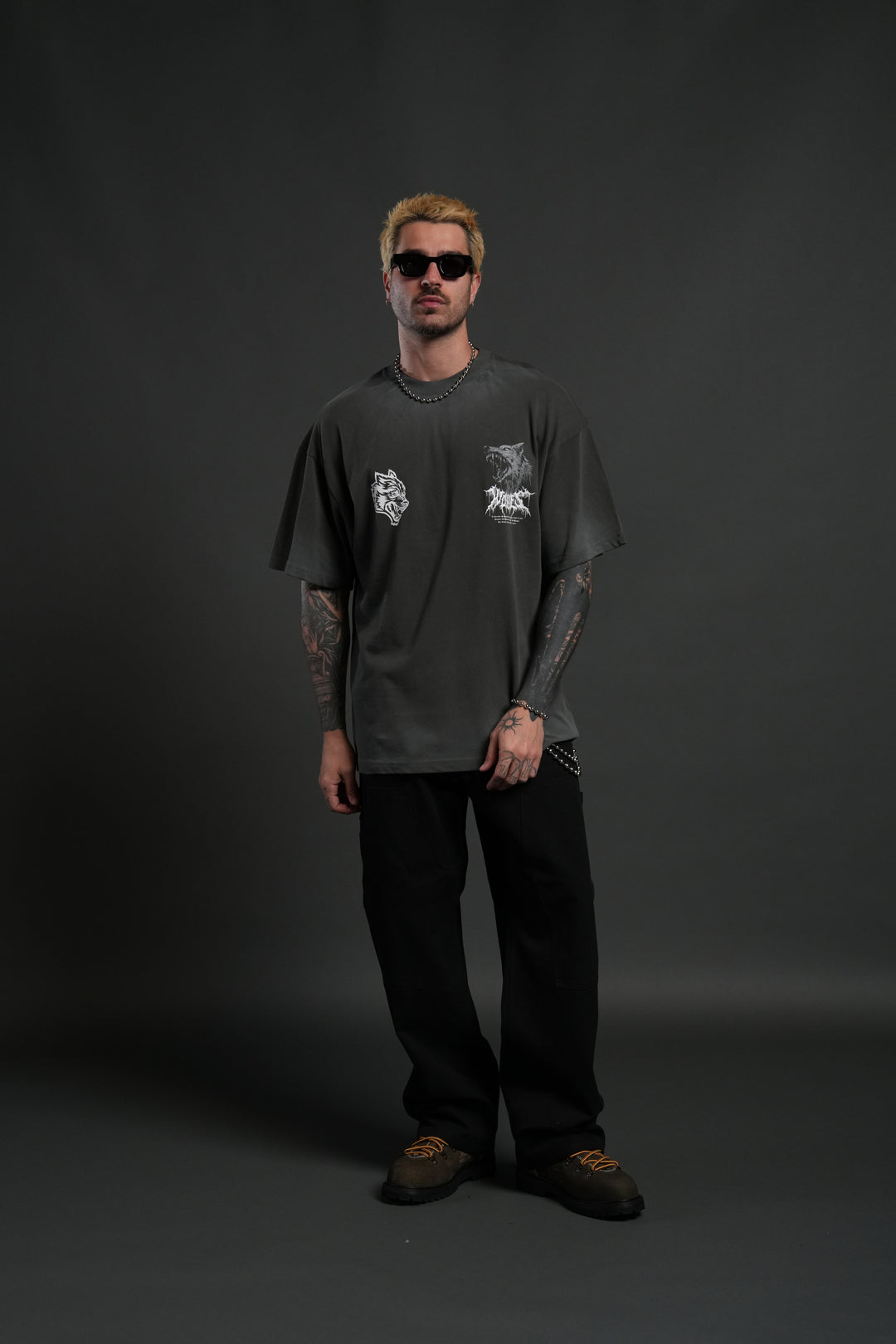 Fenrir Storm "Premium" Oversized Tee in Wolf Gray Drift Wash