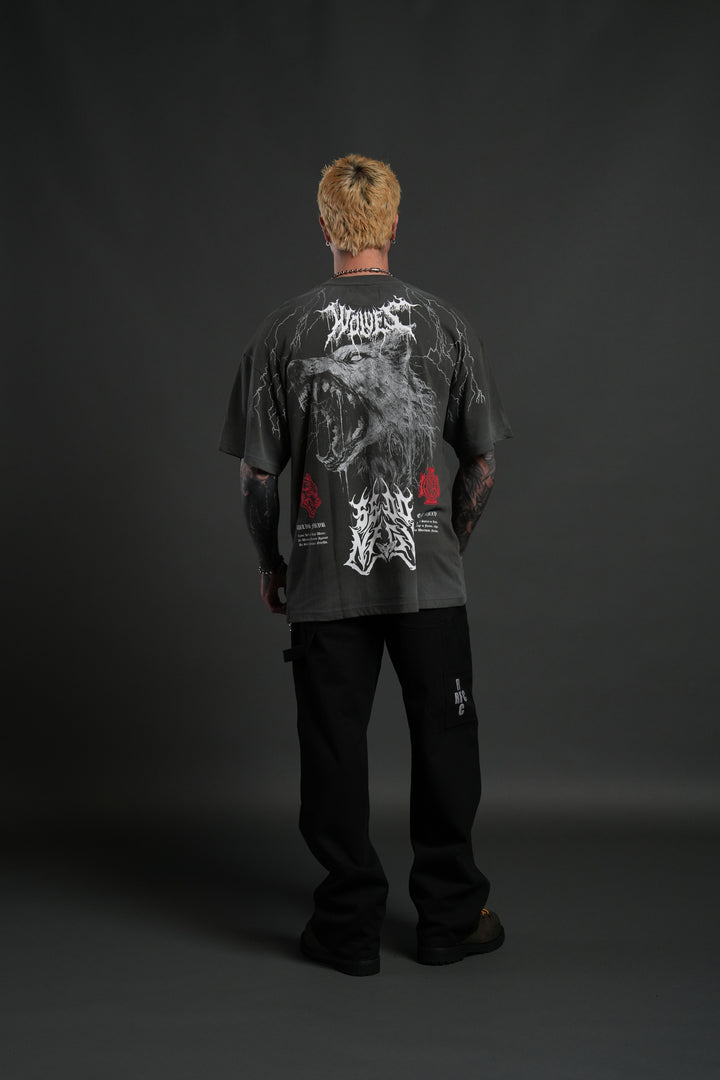 Fenrir Storm "Premium" Oversized Tee in Wolf Gray Drift Wash