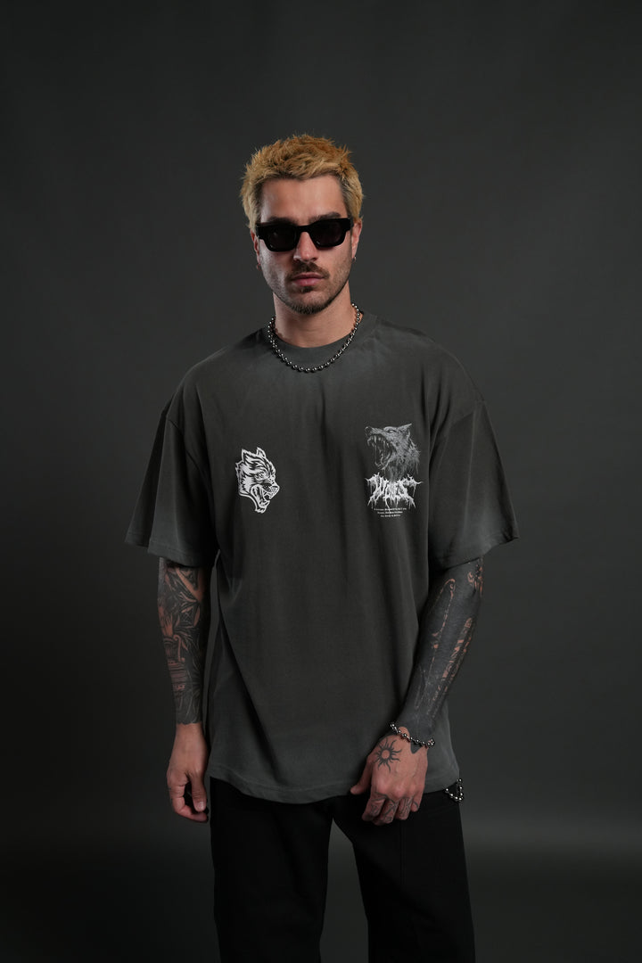 Fenrir Storm "Premium" Oversized Tee in Wolf Gray Drift Wash