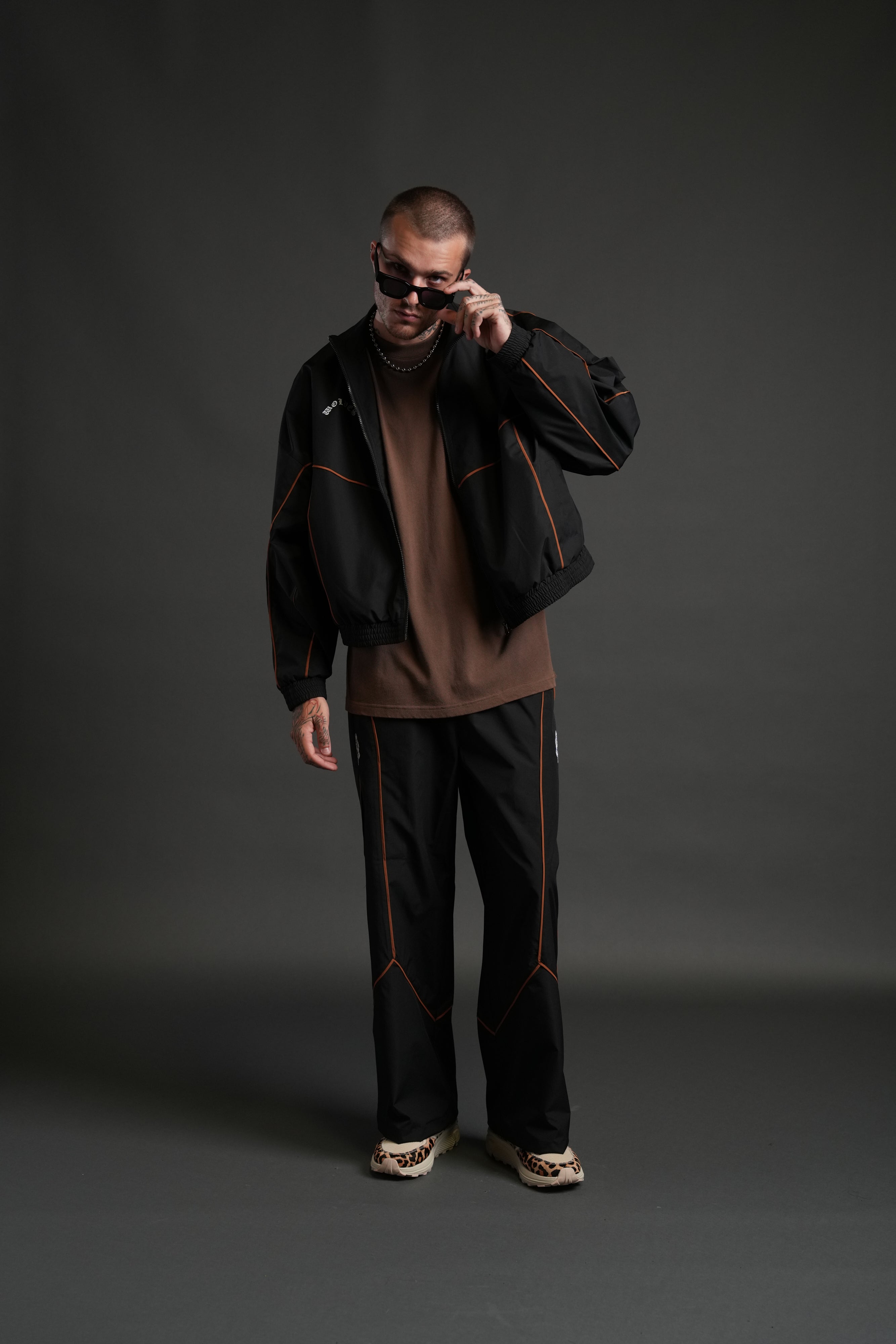Wolves Quinn Unisex Track Jacket in Black/Desert