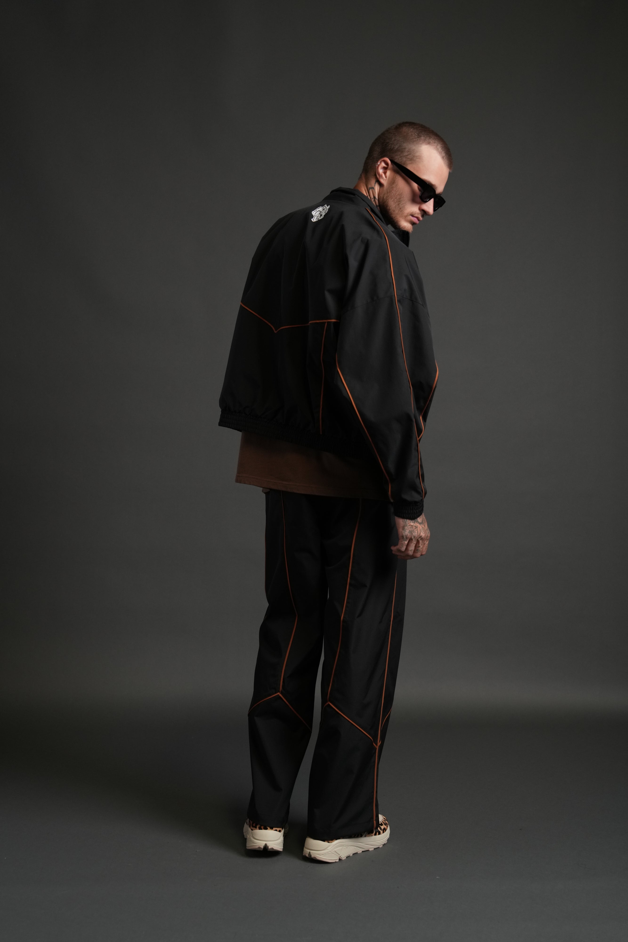 Dual Wolf Men's Quinn Track Pants in Black/Desert
