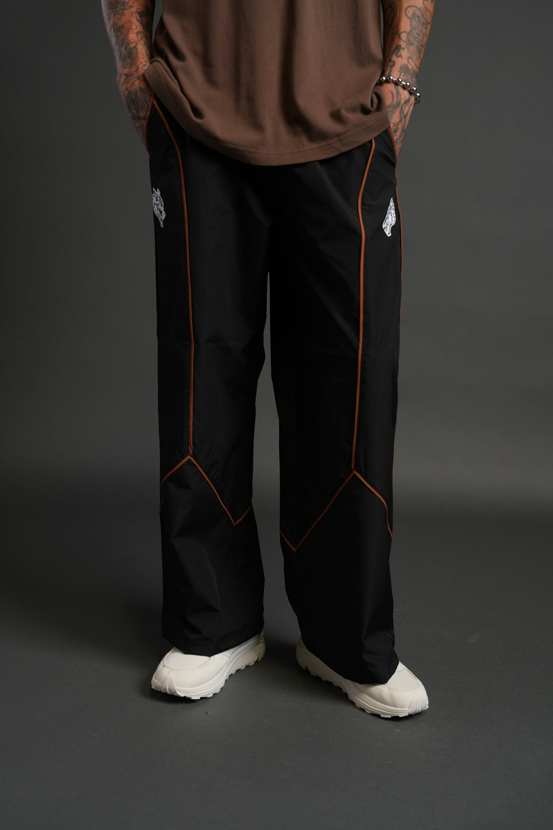 Dual Wolf Men's Quinn Track Pants in Black/Desert