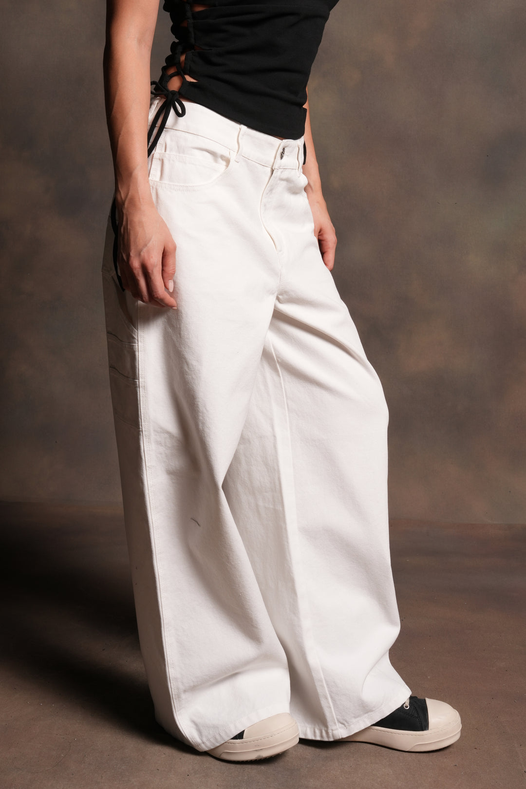 Wolves Chopper Wide Leg Carpenter Pant in Warrior In Cream