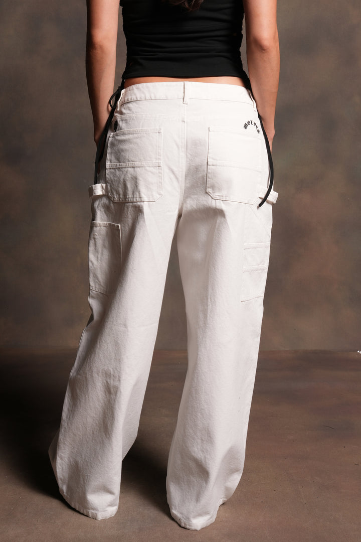 Wolves Chopper Wide Leg Carpenter Pant in Warrior In Cream
