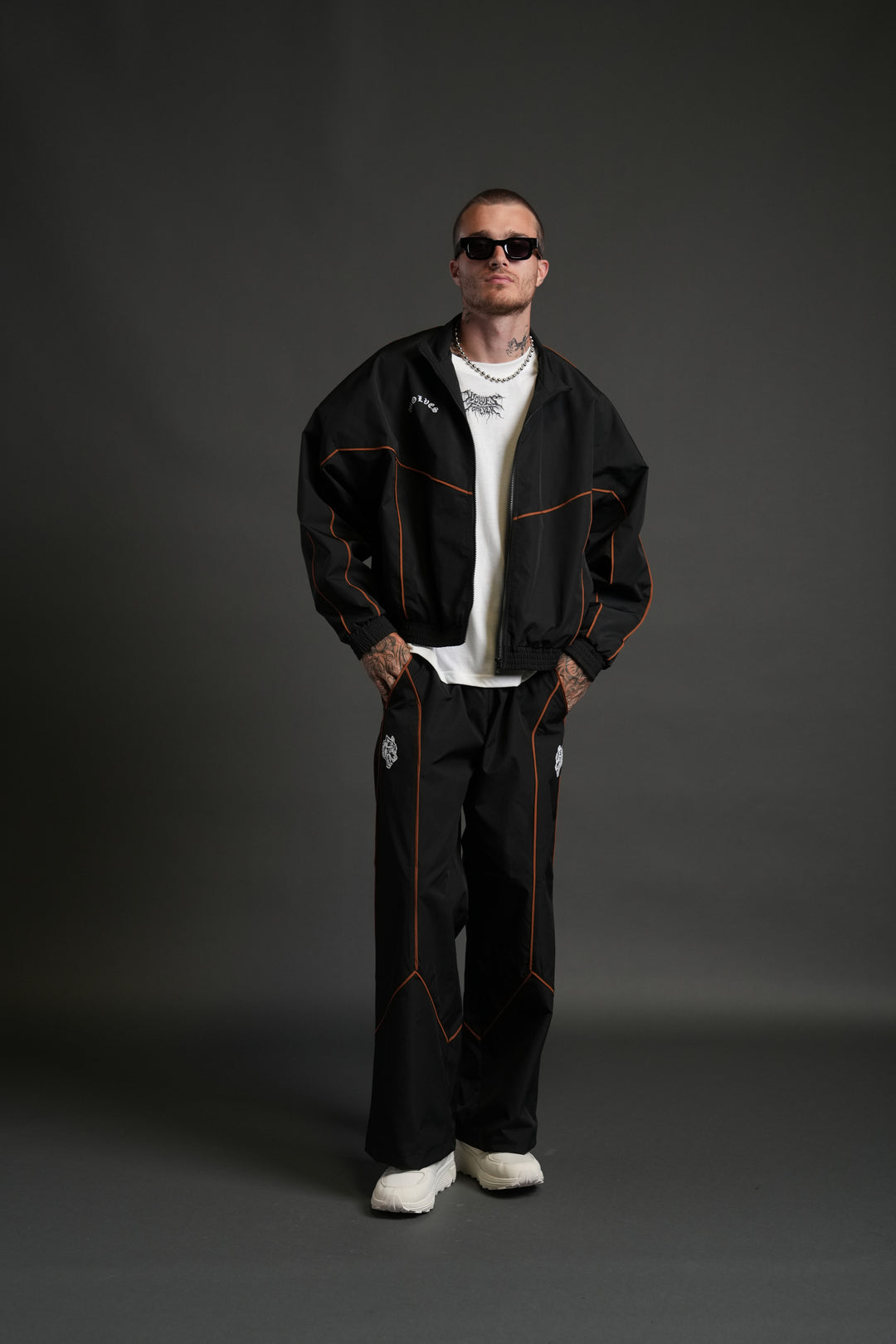 Wolves Quinn Unisex Track Jacket in Black/Desert