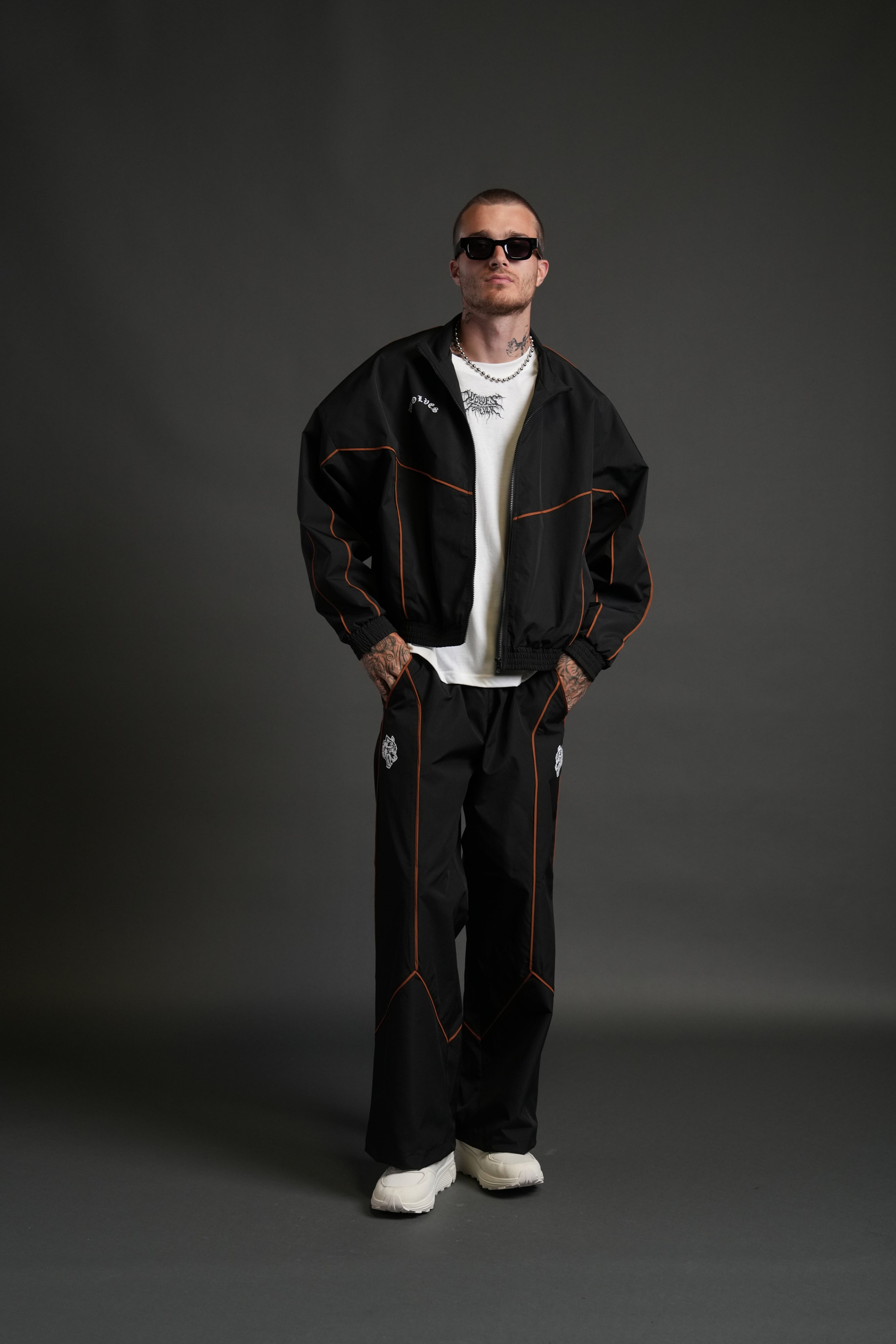 Wolves Quinn Unisex Track Jacket in Black/Desert