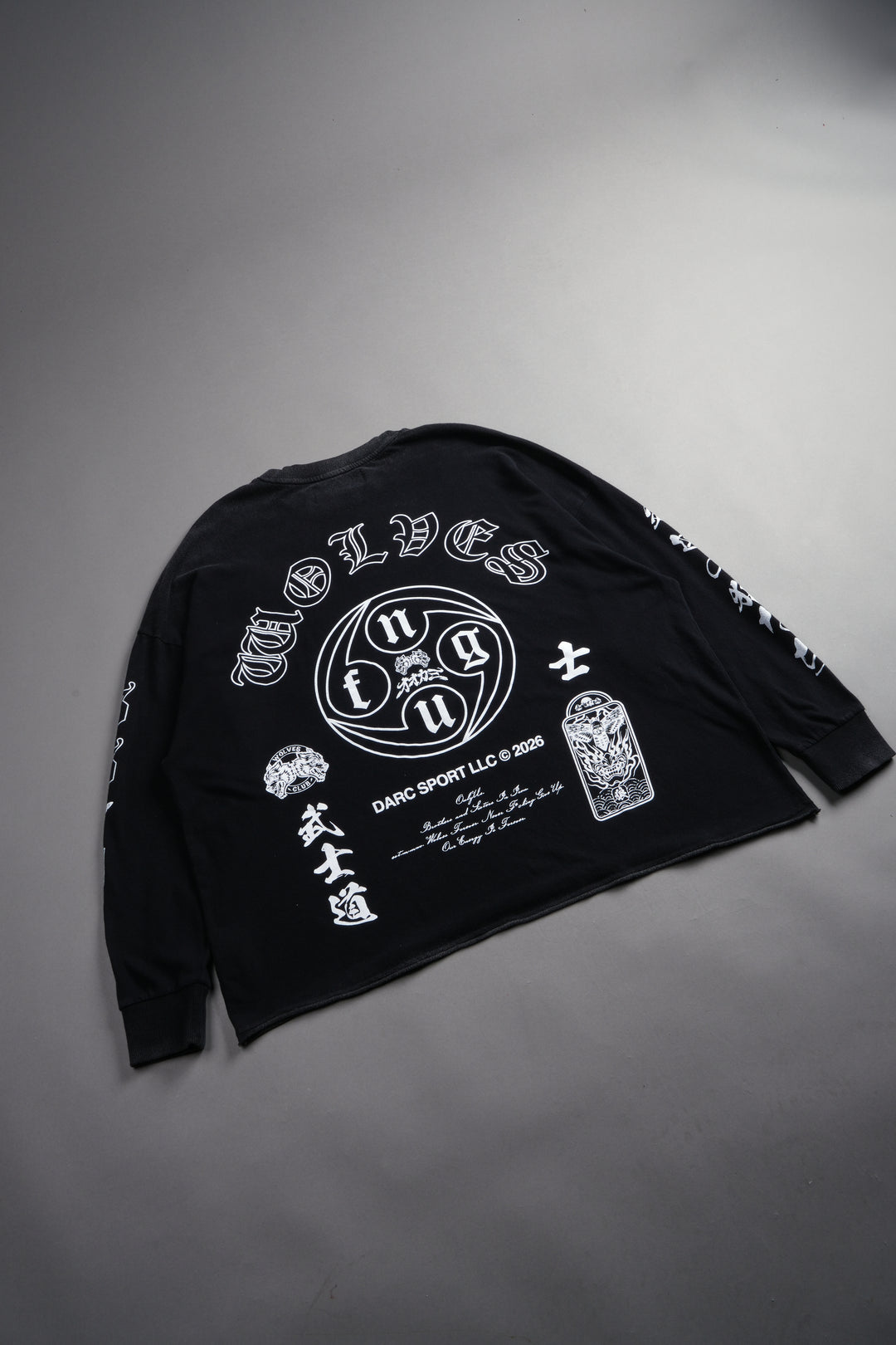 Kazoku Okami Premium Box Cut Ls Tee in Black