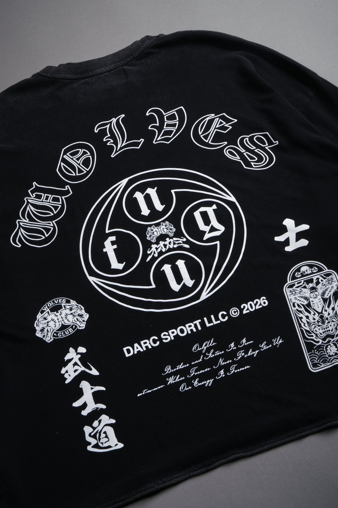 Kazoku Okami Premium Box Cut Ls Tee in Black