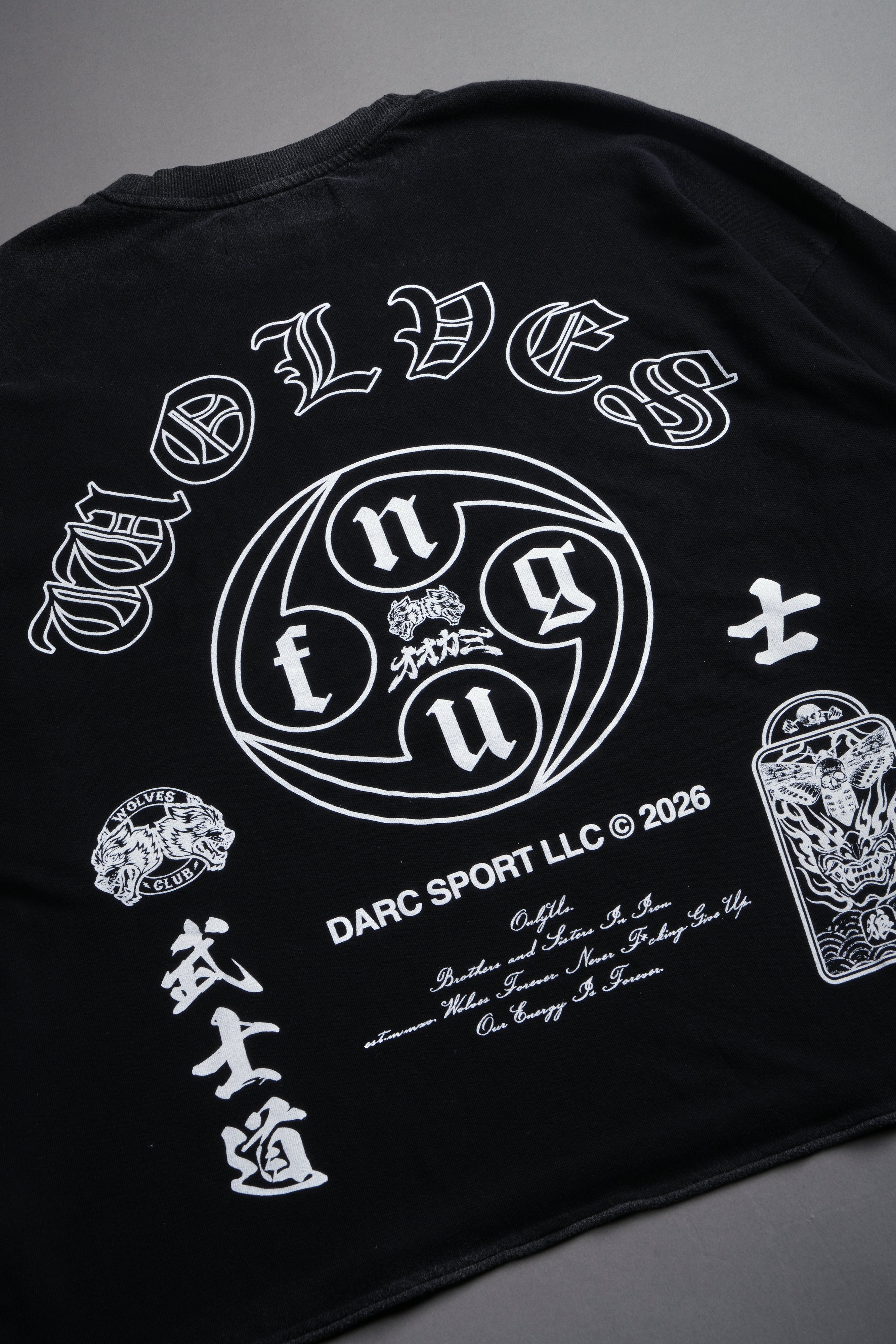 Kazoku Okami Premium Box Cut Ls Tee in Black