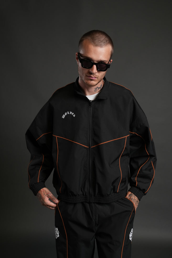 Wolves Quinn Unisex Track Jacket in Black/Desert