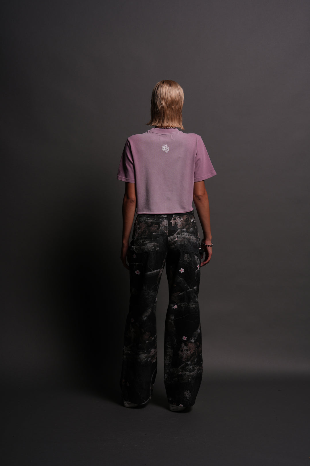 Our Script "Premium" (Cropped) Tee in Pink Smoke Spine Sun Fade