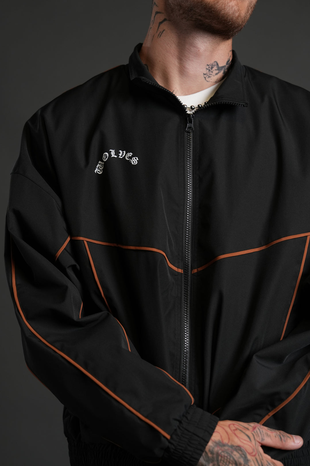 Wolves Quinn Unisex Track Jacket in Black/Desert