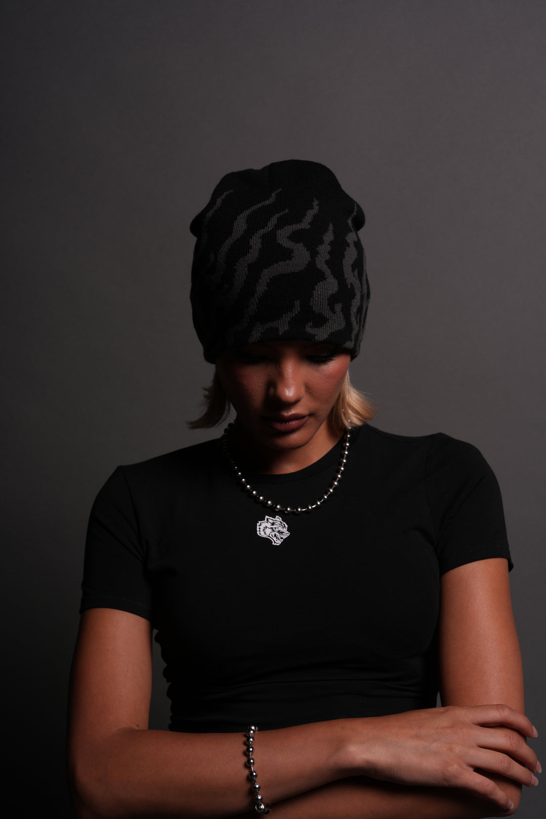 Warrior's Fire Cap Beanie in Black