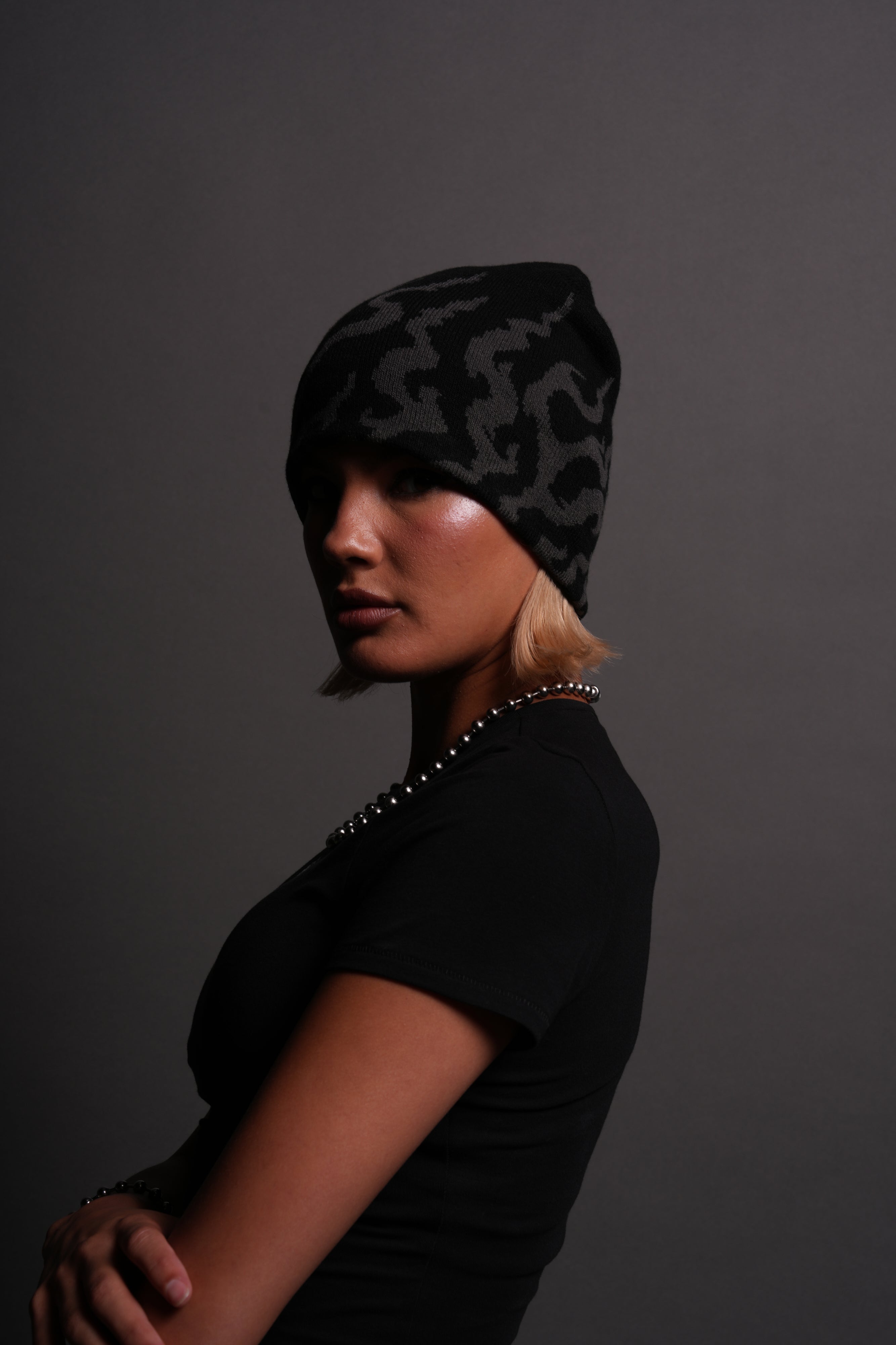 Warrior's Fire Cap Beanie in Black