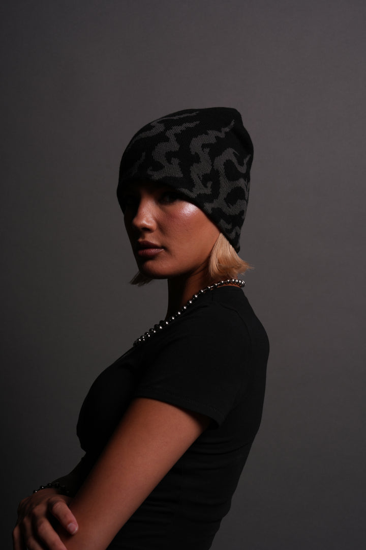 Warrior's Fire Cap Beanie in Black