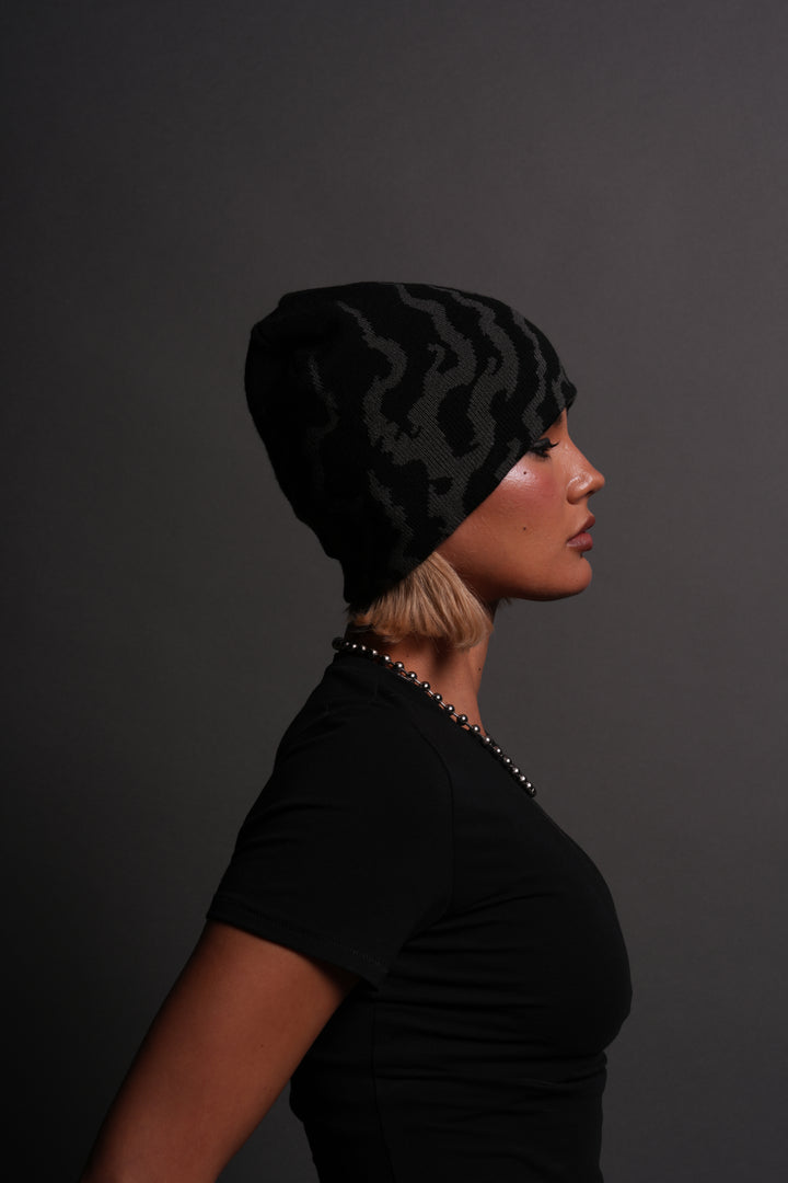 Warrior's Fire Cap Beanie in Black