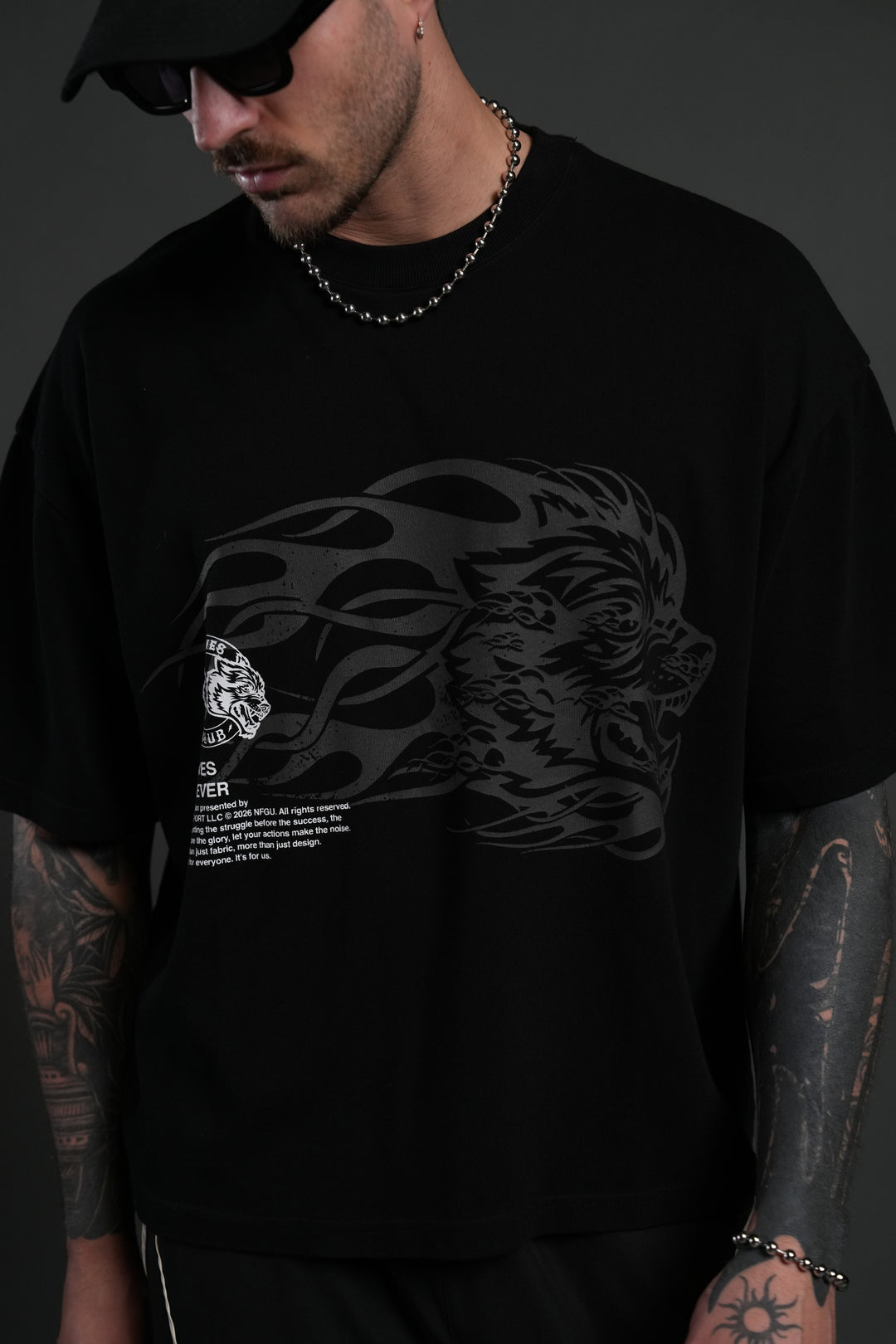 Wolf of the Flame Premium "Box Cut" Tee in Black