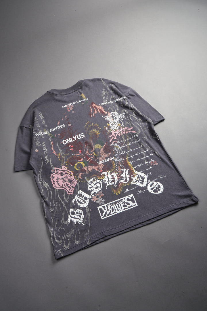 Shutendoji Premium Oversized Tee in Slate Gray
