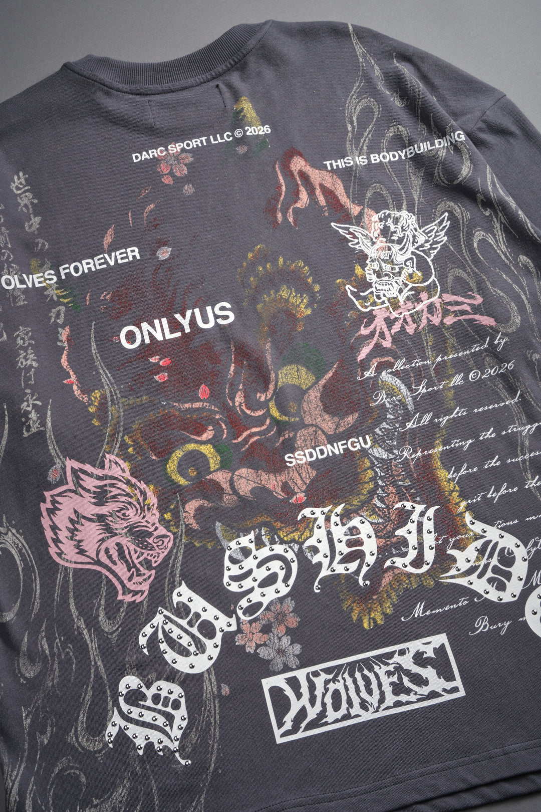 Shutendoji Premium Oversized Tee in Slate Gray