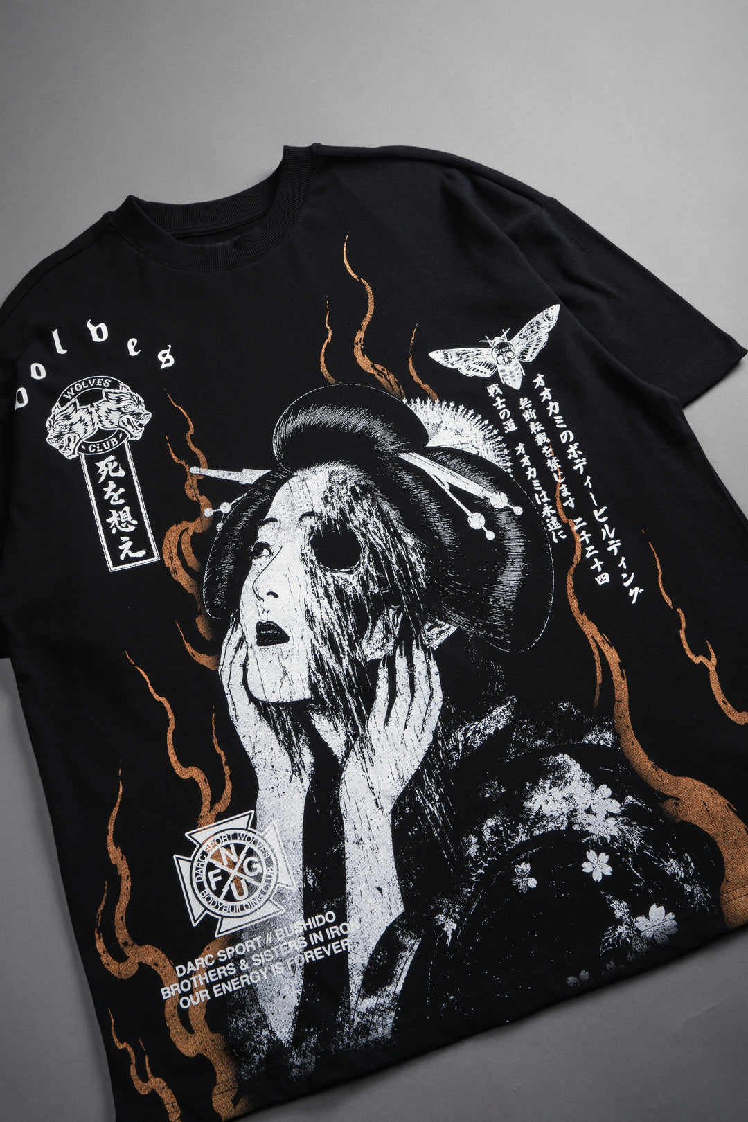 Mourning Flame Premium Oversized Tee in Black