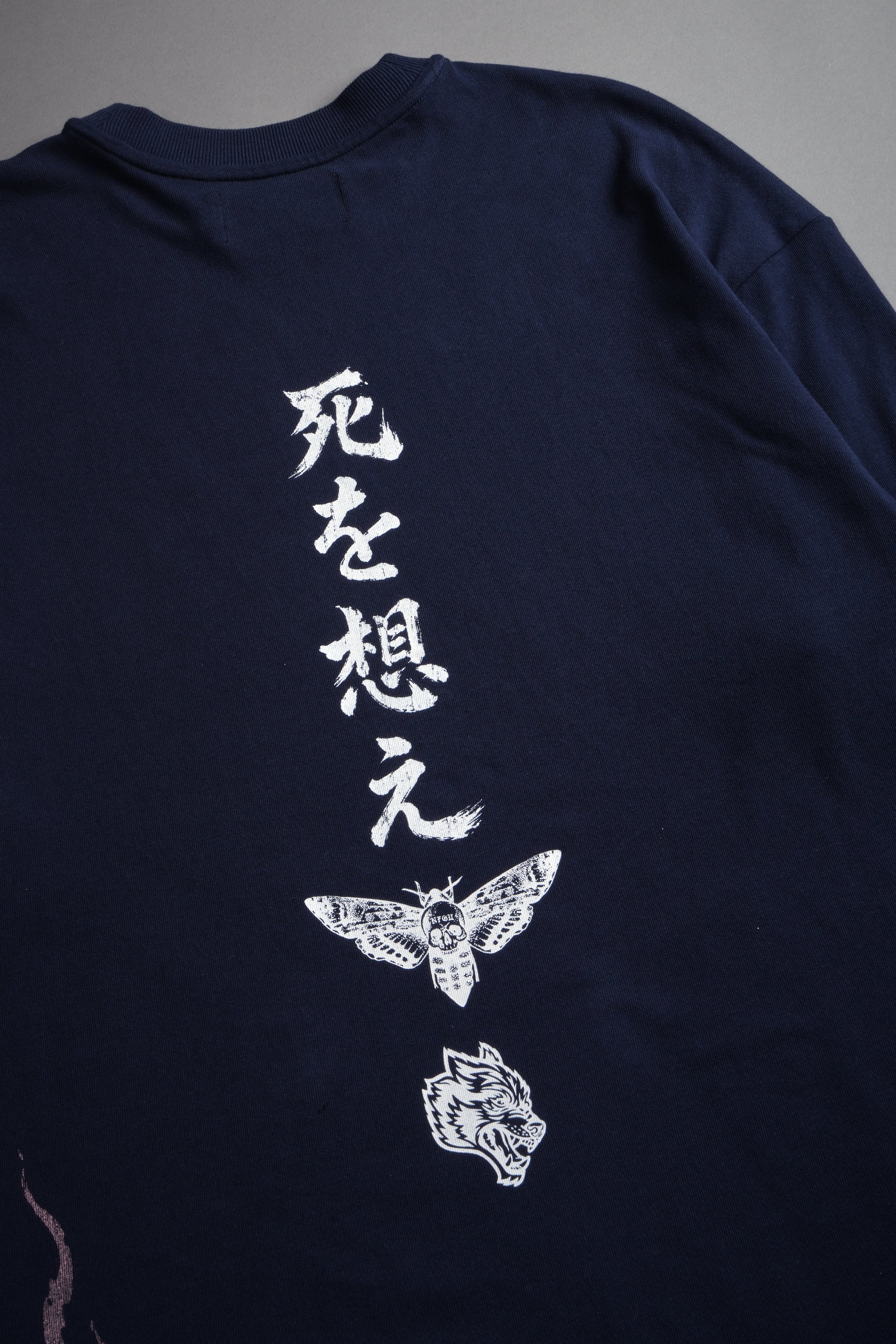 Mourning Flame Premium Oversized Tee in Navy
